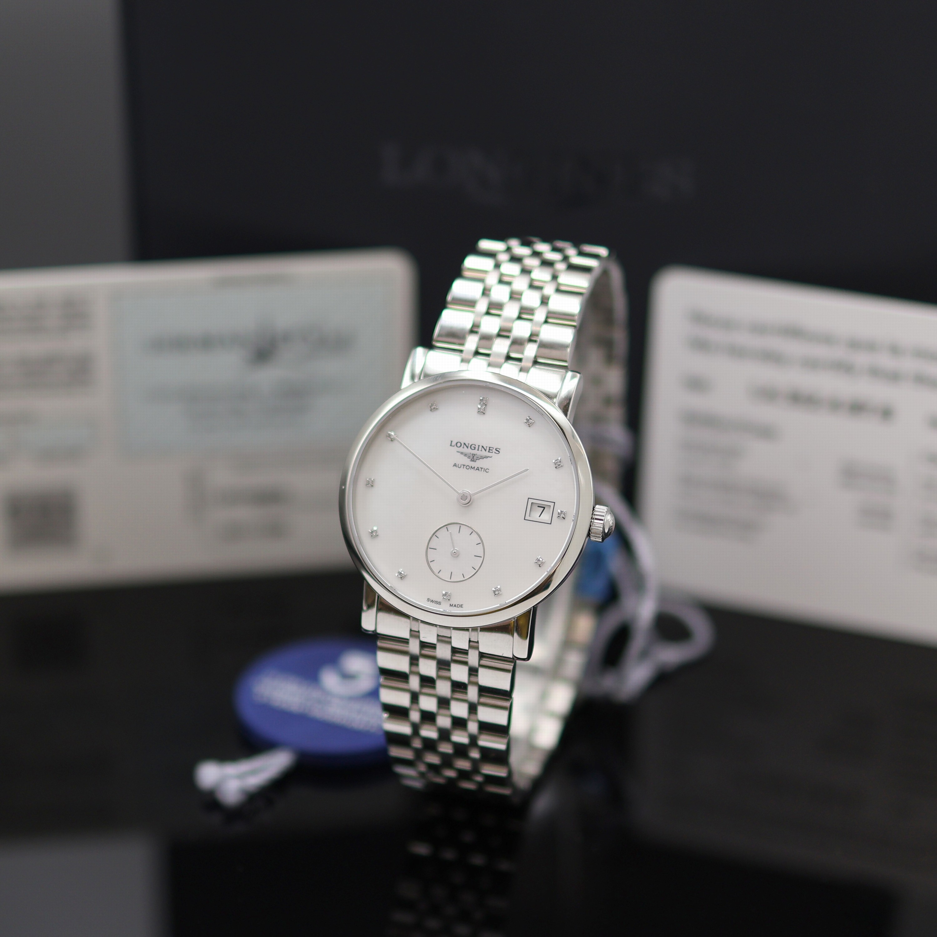 Image 27117904 - LONGINES Elegant ungetragene Armbanduhr Referenz L4.312.4.87.6, Automatik, beids. vergl. ...