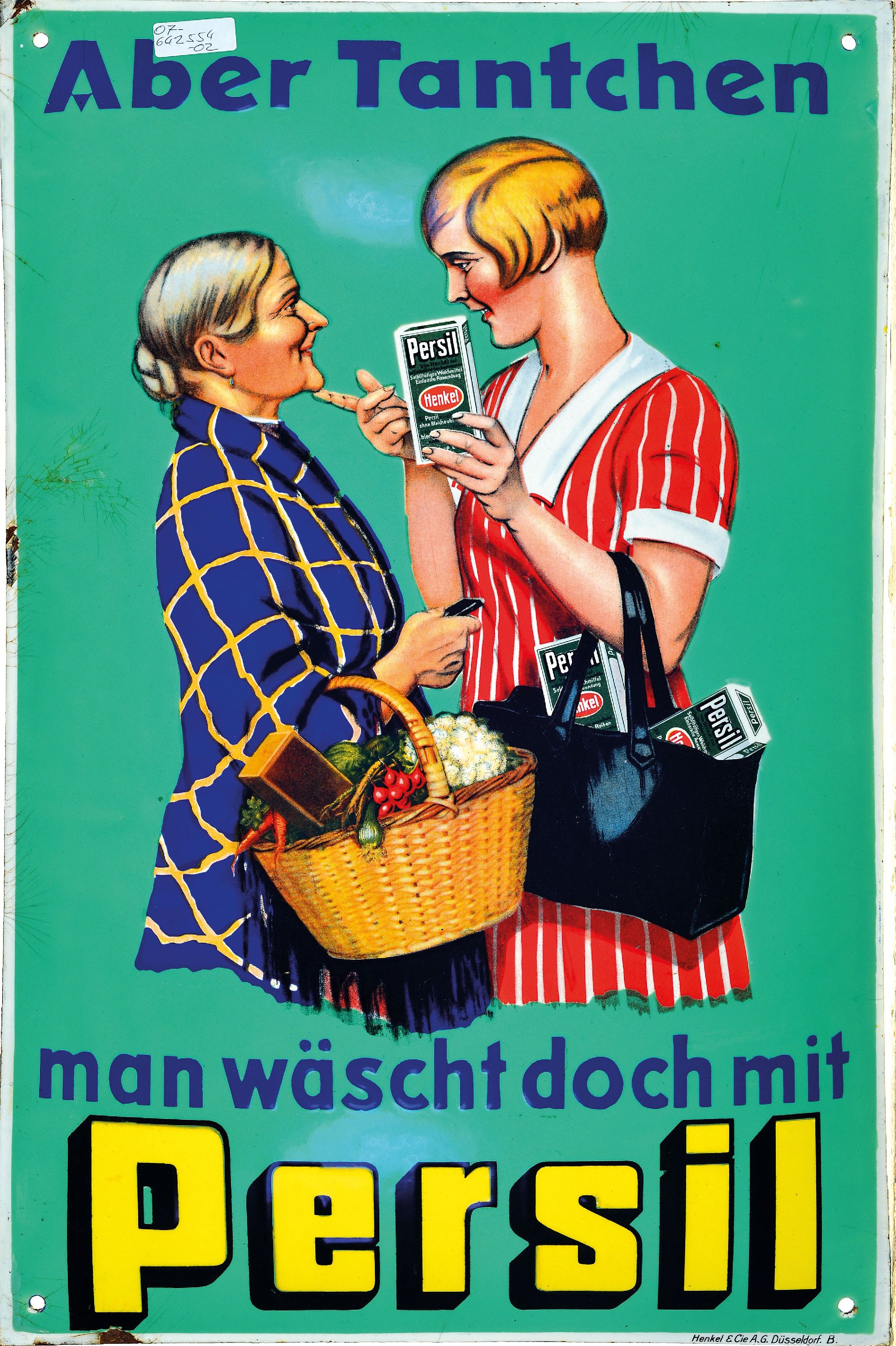 Image 27117966 - Emailschild Persil ´Tantchen´, Düsseldorf, um 1920, Metall farbig emailliert, ...