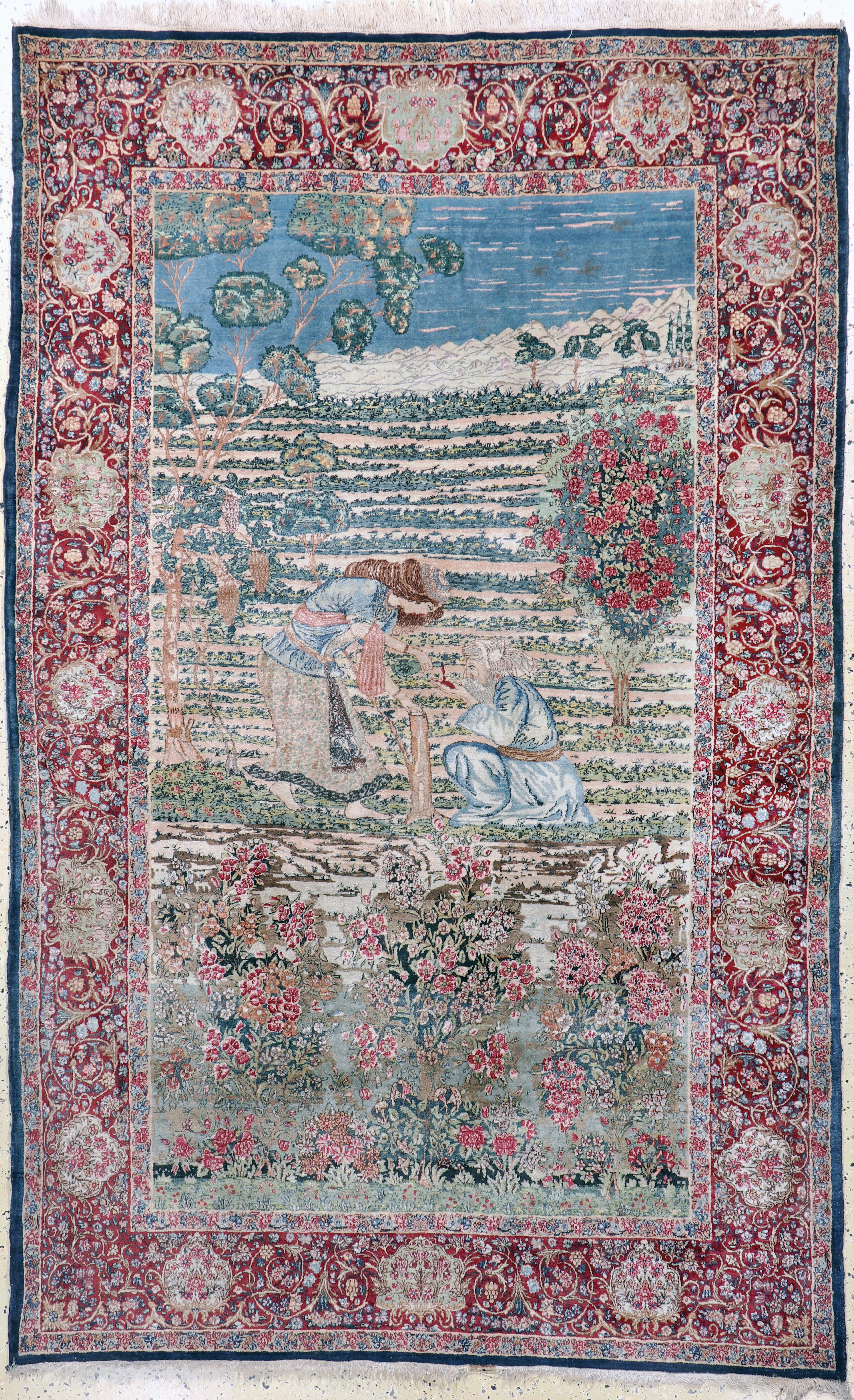 Image 27117997 - Kerman Lawar fein, Persien, Anfang 20.Jhd, Wolle auf Baumwolle, ca. 245 x 155 cm, EHZ: ...