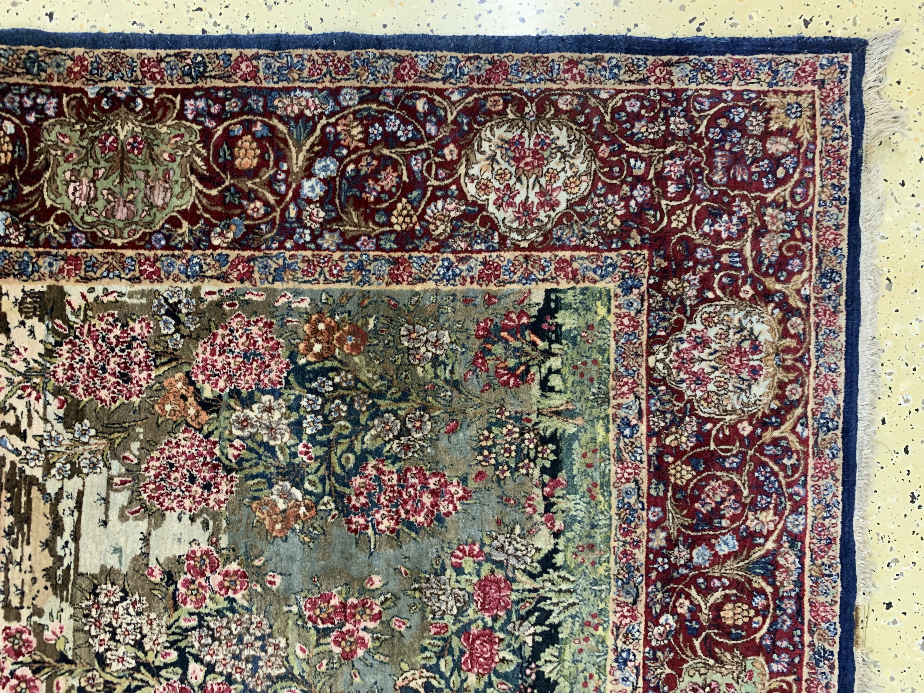 Detail a: Kerman Lawar fein, Persien, Anfang 20.Jhd, Wolle auf Baumwolle, ca. 245 x 155 cm, EHZ: 2