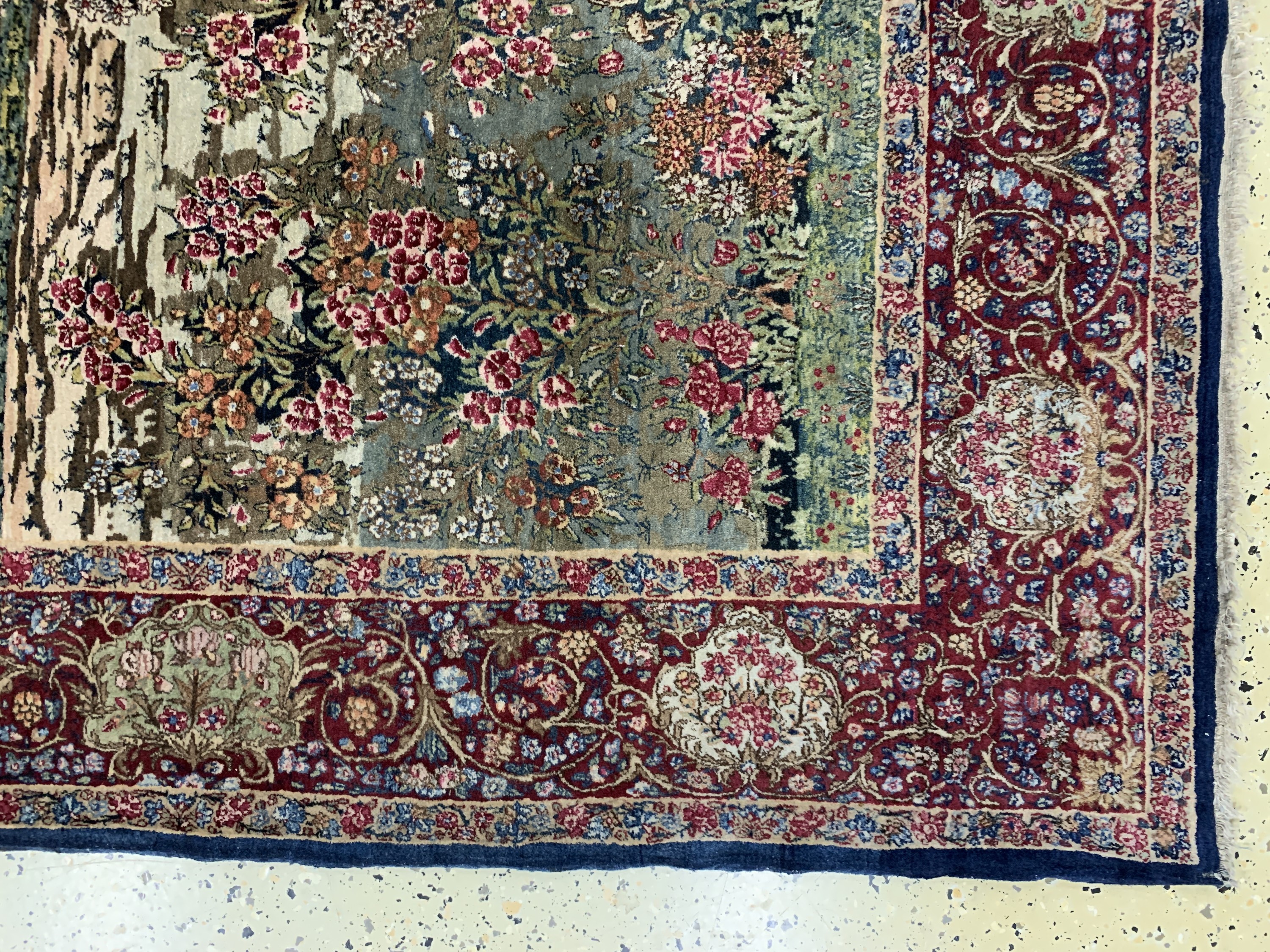 Detail b: Kerman Lawar fein, Persien, Anfang 20.Jhd, Wolle auf Baumwolle, ca. 245 x 155 cm, EHZ: 2