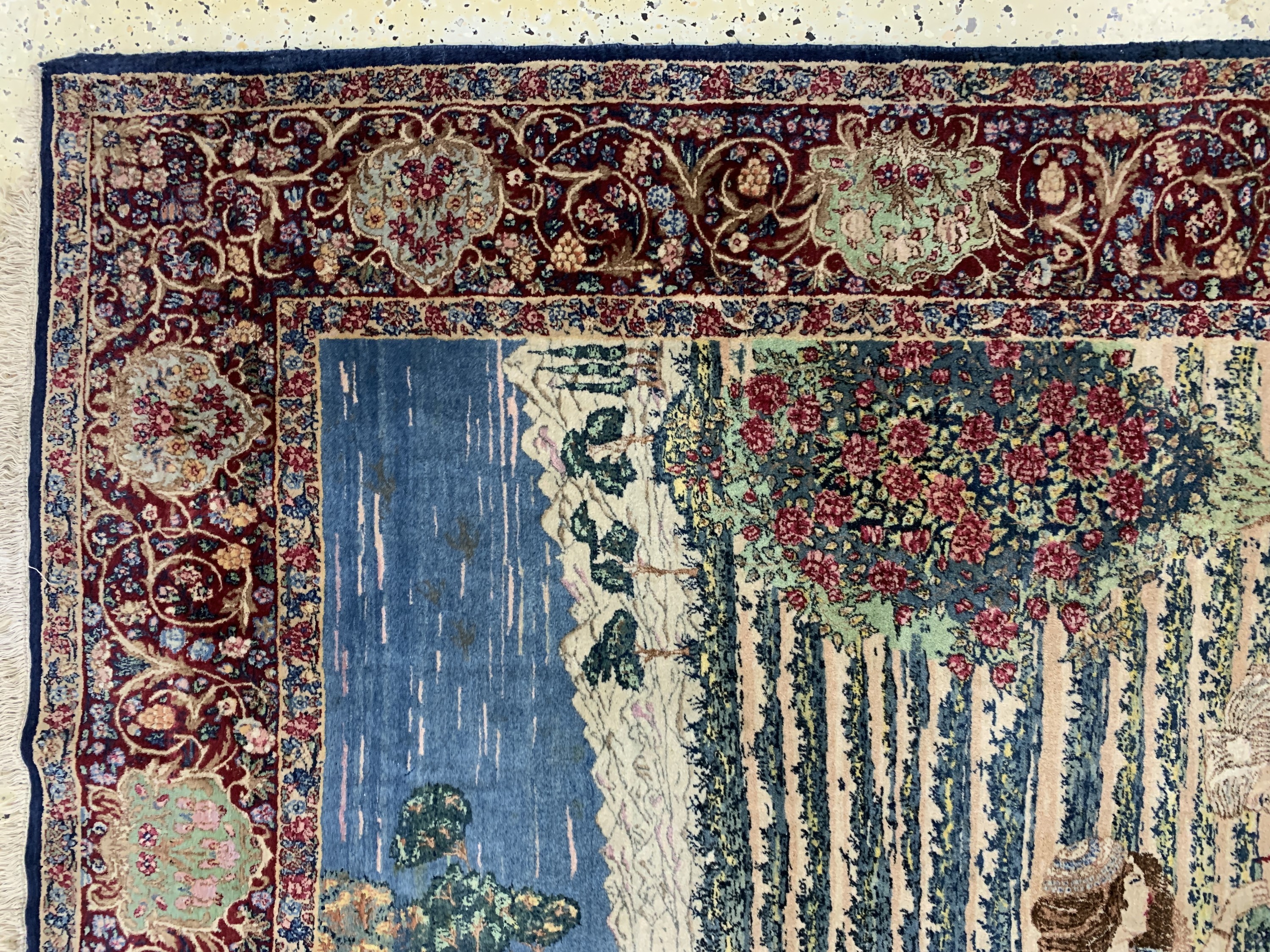 Detail d: Kerman Lawar fein, Persien, Anfang 20.Jhd, Wolle auf Baumwolle, ca. 245 x 155 cm, EHZ: 2