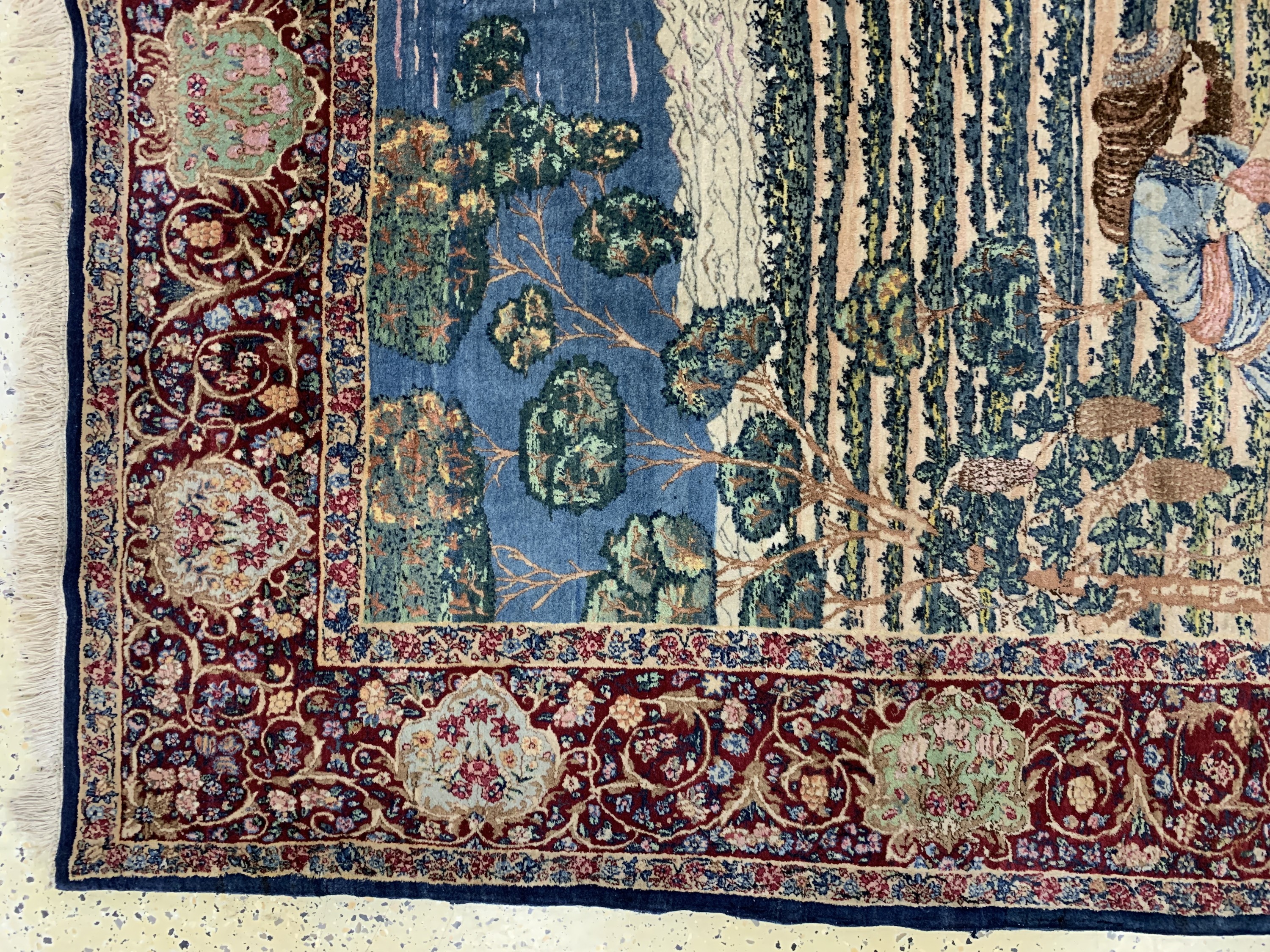 Detail e: Kerman Lawar fein, Persien, Anfang 20.Jhd, Wolle auf Baumwolle, ca. 245 x 155 cm, EHZ: 2