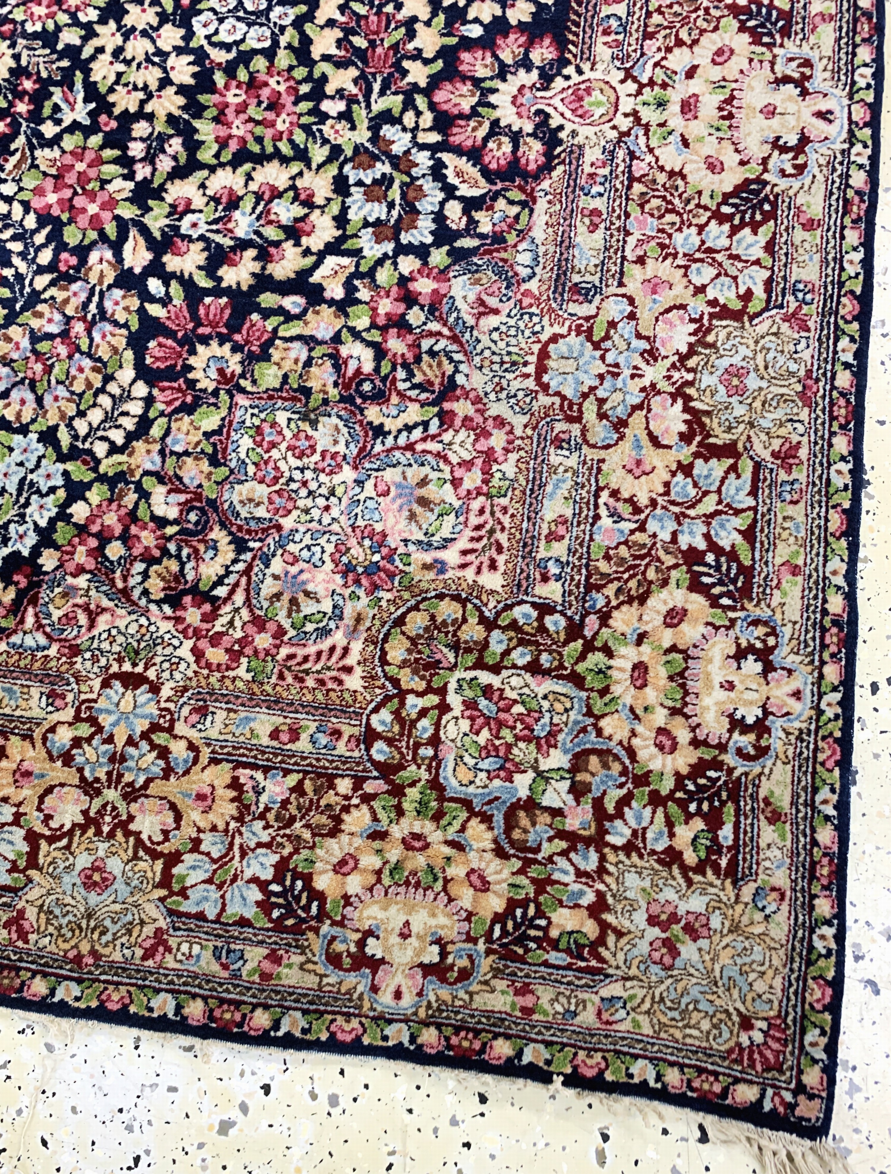 Detail e: Kerman Lawar fein, Persien, Mitte 20.Jhd, Wolle auf Baumwolle, ca. 220 x 140 cm, EHZ: 2