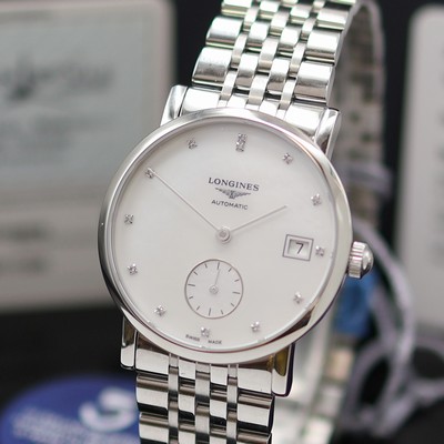 27117904a - LONGINES Elegant ungetragene Armbanduhr Referenz L4.312.4.87.6, Automatik, beids. vergl. ...