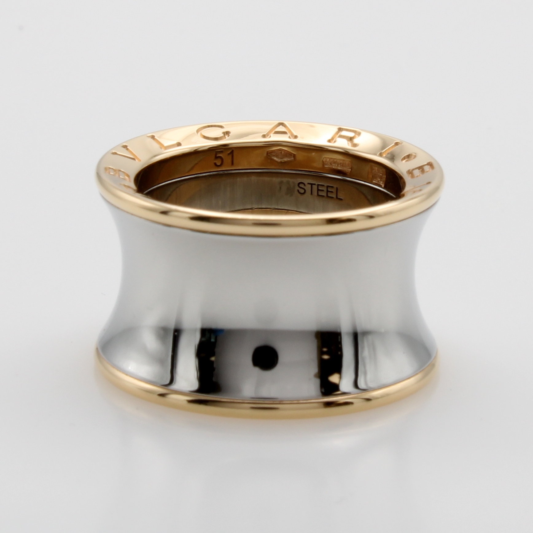 Image 27118018 - Ring ´Bvlgari Anish Kapoor Zero1´, Stahl u. RG 750/000, RW ca. 51, orig. Etui u. Papiere ...