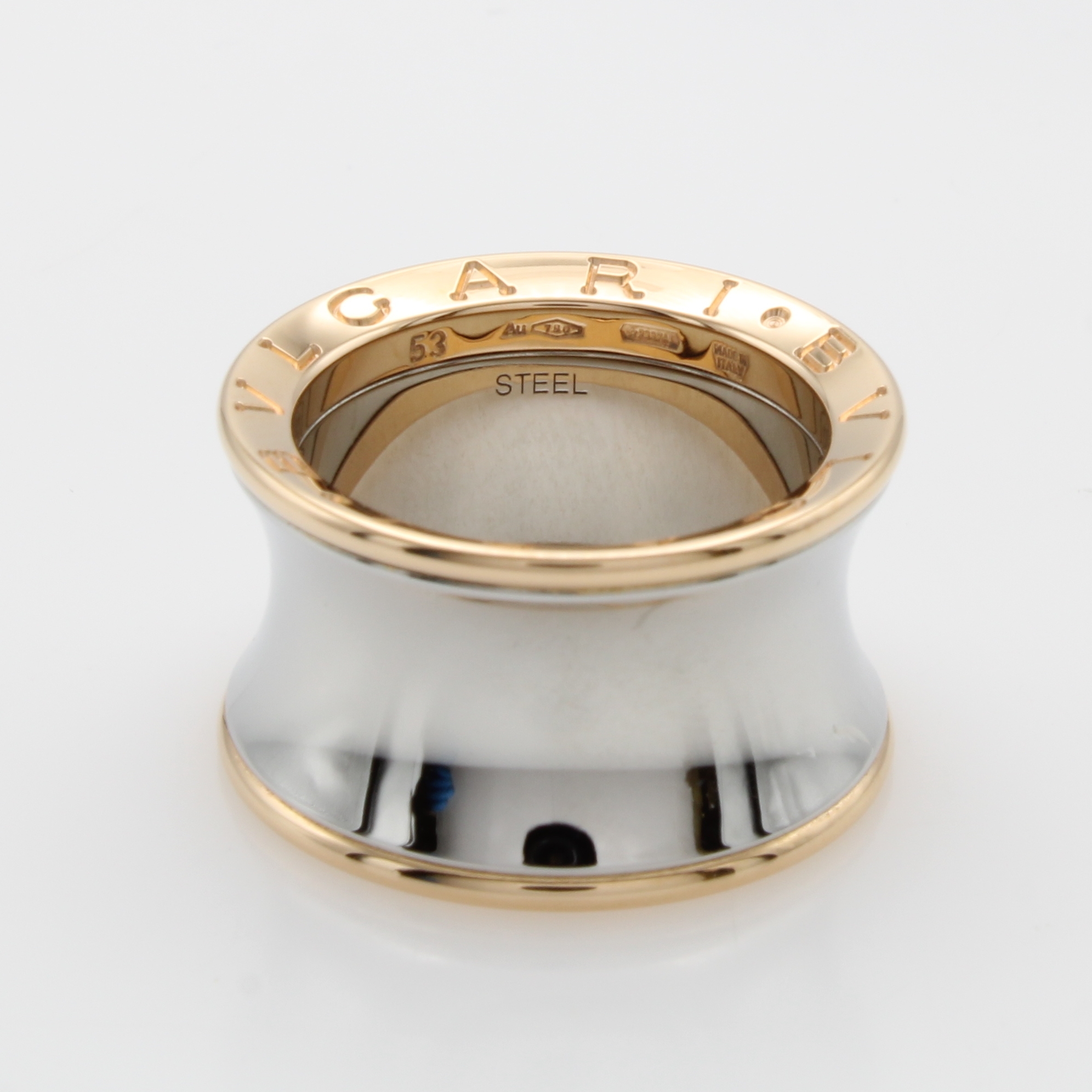 Image 27118021 - Ring ´Bvlgari Anish Kapoor Zero1´, Stahl u. RG 750/000, RW ca. 53, orig. Etui u. Papiere ...