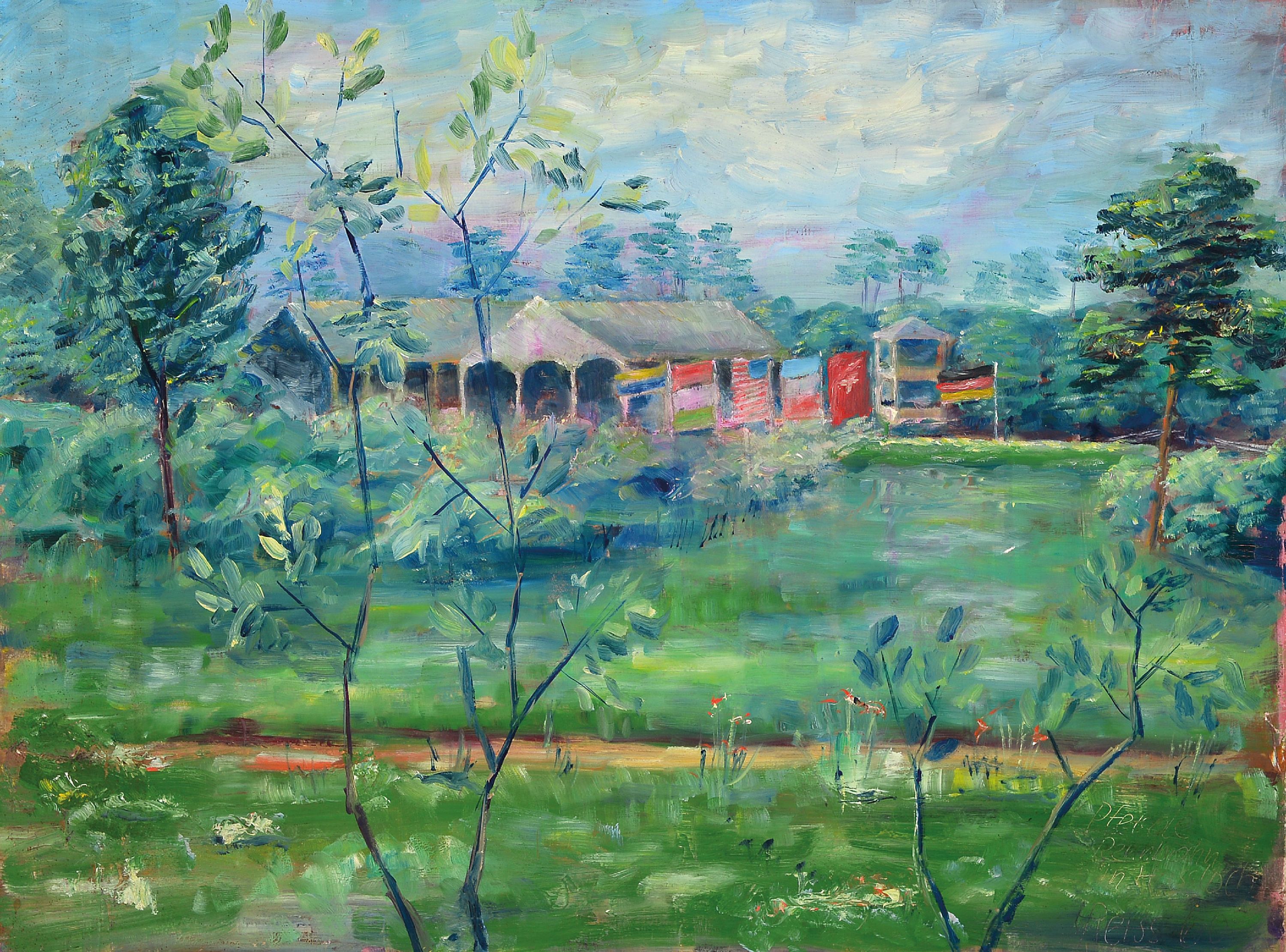 Image 27118046 - Heinz Reiss, 1923 Haßloch-2008, Pferderennbahn in Haßloch, so rechts unten bezeichnet, ...