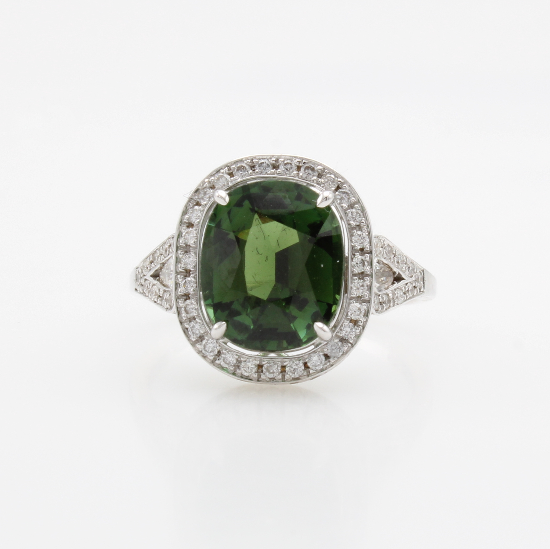Image 27118049 - Ring mit Turmalin und Brillanten, WG 750/000, ovaler, fac. Turmalin ca. 3.05 ct, Brill. ...