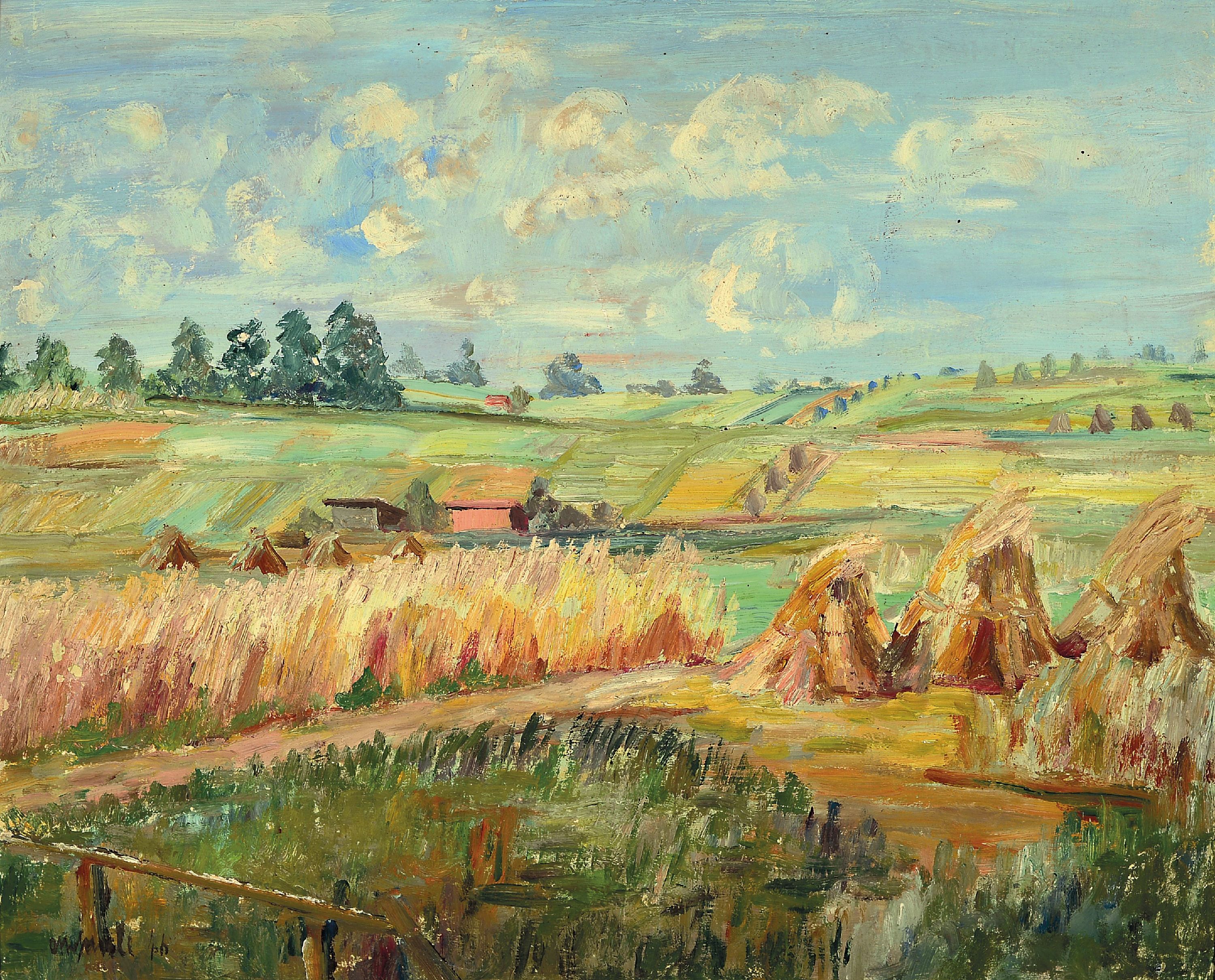 Image 27118050 - Otto Laible, 1898-1962 Haslach im Kinzigtal, ´Ernte im Unterland´ so verso bezeichnet, ...