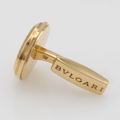 27118031b - Paar Manschettenknöpfe ´Bvlgari octo´ mit Onyxen, RG 750/000, Gesamtgew. 20.3g, orig. ...