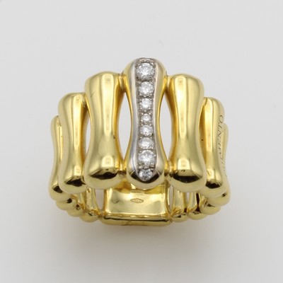 27118058a - Ring ´Chimento´ mit Brillanten, GG 750/000, stabförm. Elemente, Ringschiene nach unten ...