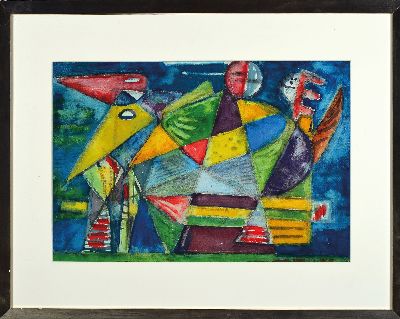 27118096k - Otto Ditscher, 1903-1987 Neuhofen, abstrakt Komposition, rechts unten signiert, ...