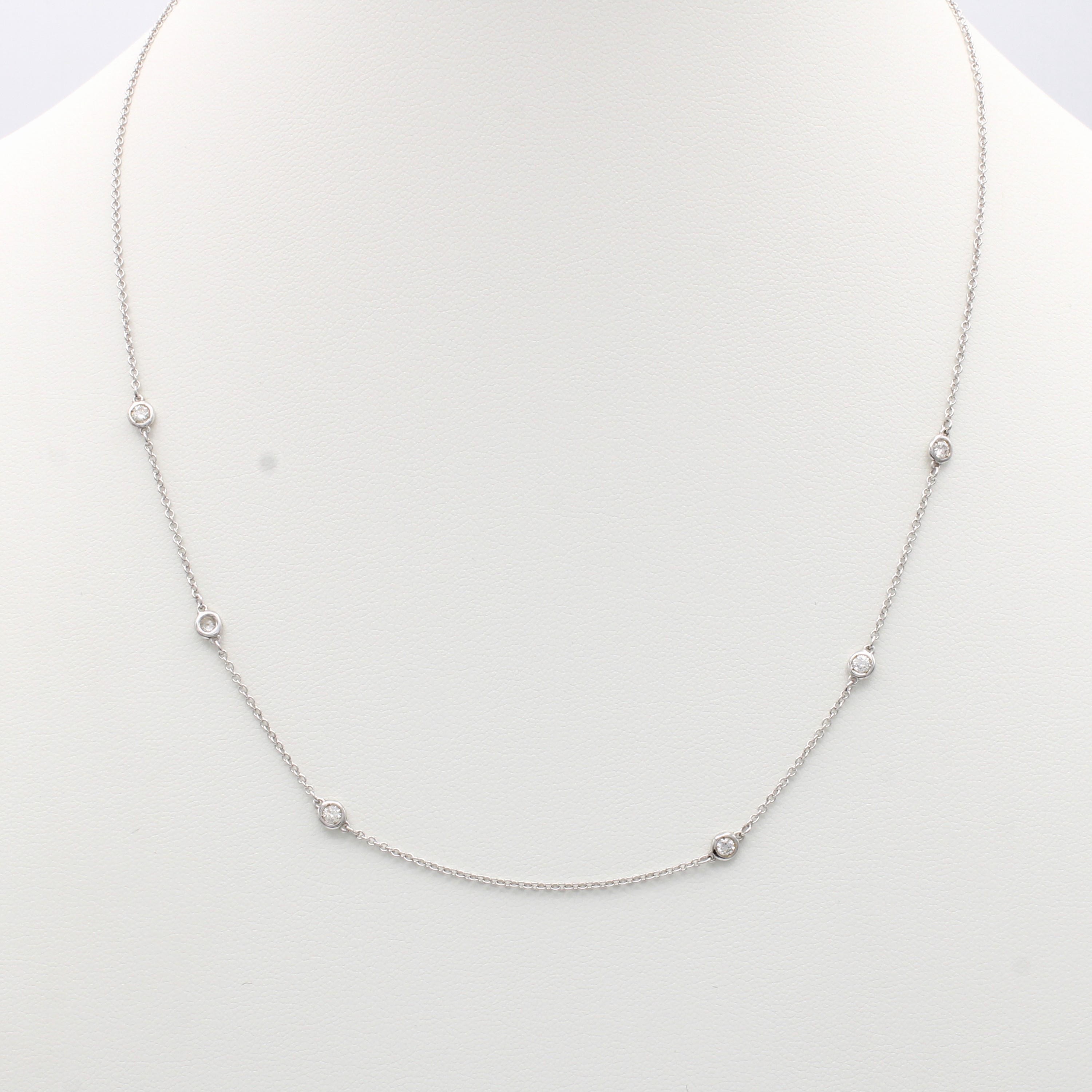Image 27118280 - Collier mit Brillanten, WG 750/000, Brill. in Kette integriert zus. ca. 0.30 ct ...