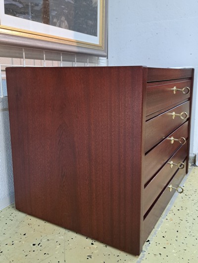 27118264d - Large cutlery tray, probably Robbe & Berking, wood and plastic, 5 drawers with 5 keys, ...