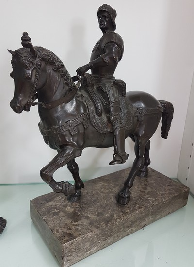 27118276a - Reiterstandbild des Bartolomeo Colleoni, nach Andrea del Verrocchio, um 1900, Bronze ...