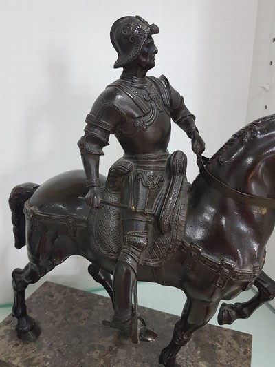 27118276g - Reiterstandbild des Bartolomeo Colleoni, nach Andrea del Verrocchio, um 1900, Bronze ...