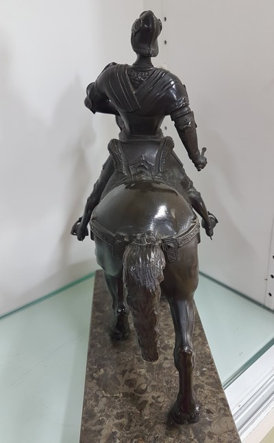 27118276h - Reiterstandbild des Bartolomeo Colleoni, nach Andrea del Verrocchio, um 1900, Bronze ...