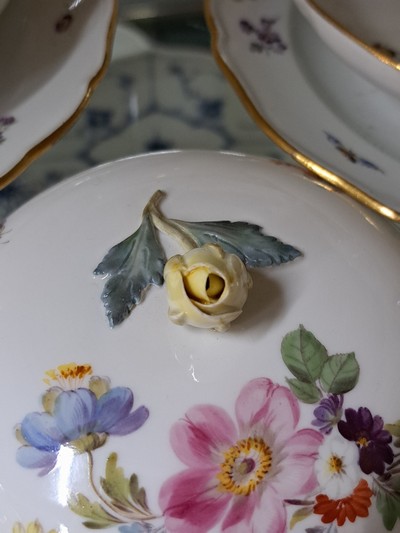 27118281f - Coffee service Old Flower with insect painting, Meissen, Knauf period or around 1890, 1st ...