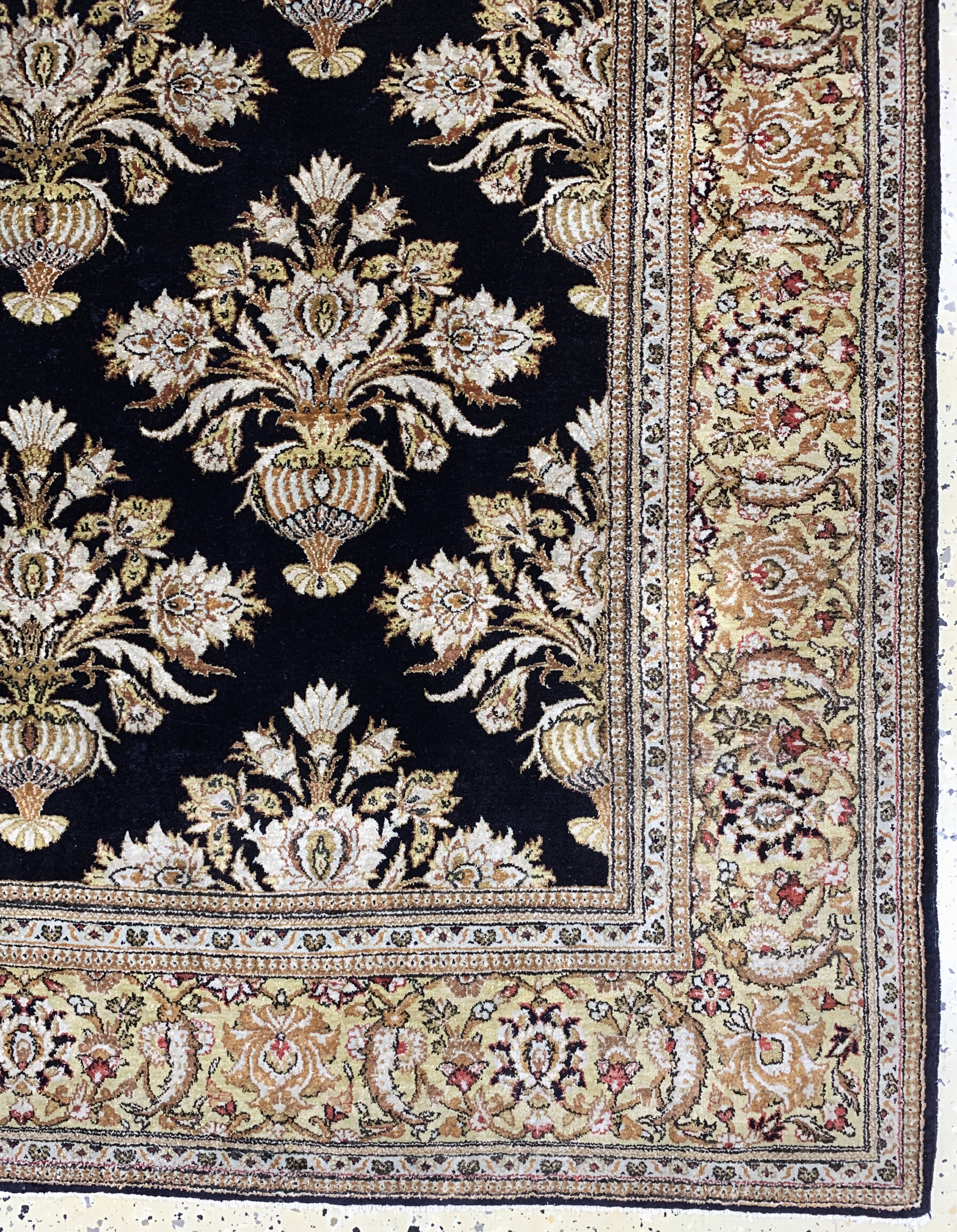 Detail a: Ghom Seide alt, Persien, Mitte 20.Jhd, reine Naturseide, ca. 215 x 140 cm, EHZ: 2