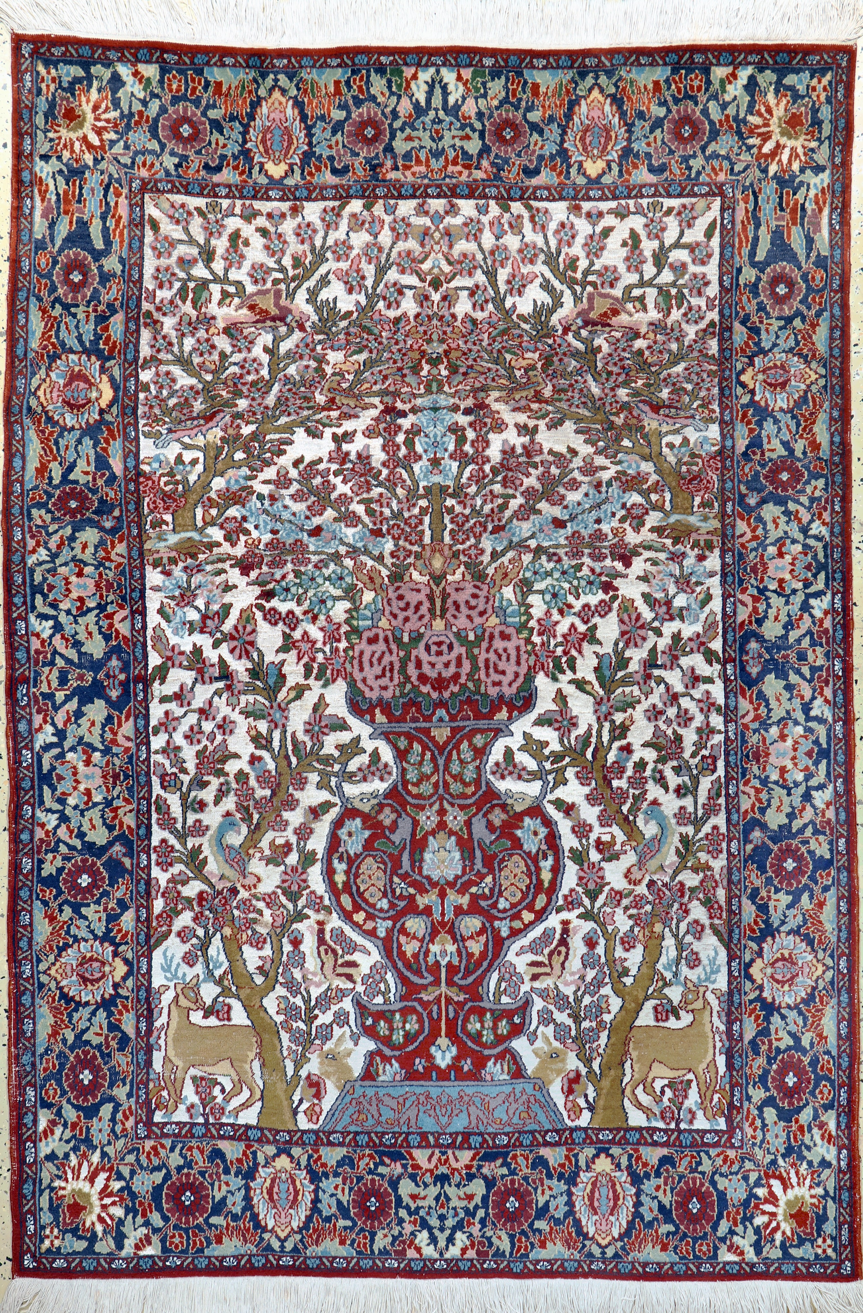 Image 27118322 - Lahor´Seidengrund´fein, Pakistan, Ende 20.Jhd, Korkwolle mit Seide, ca. 180 x 125 ...