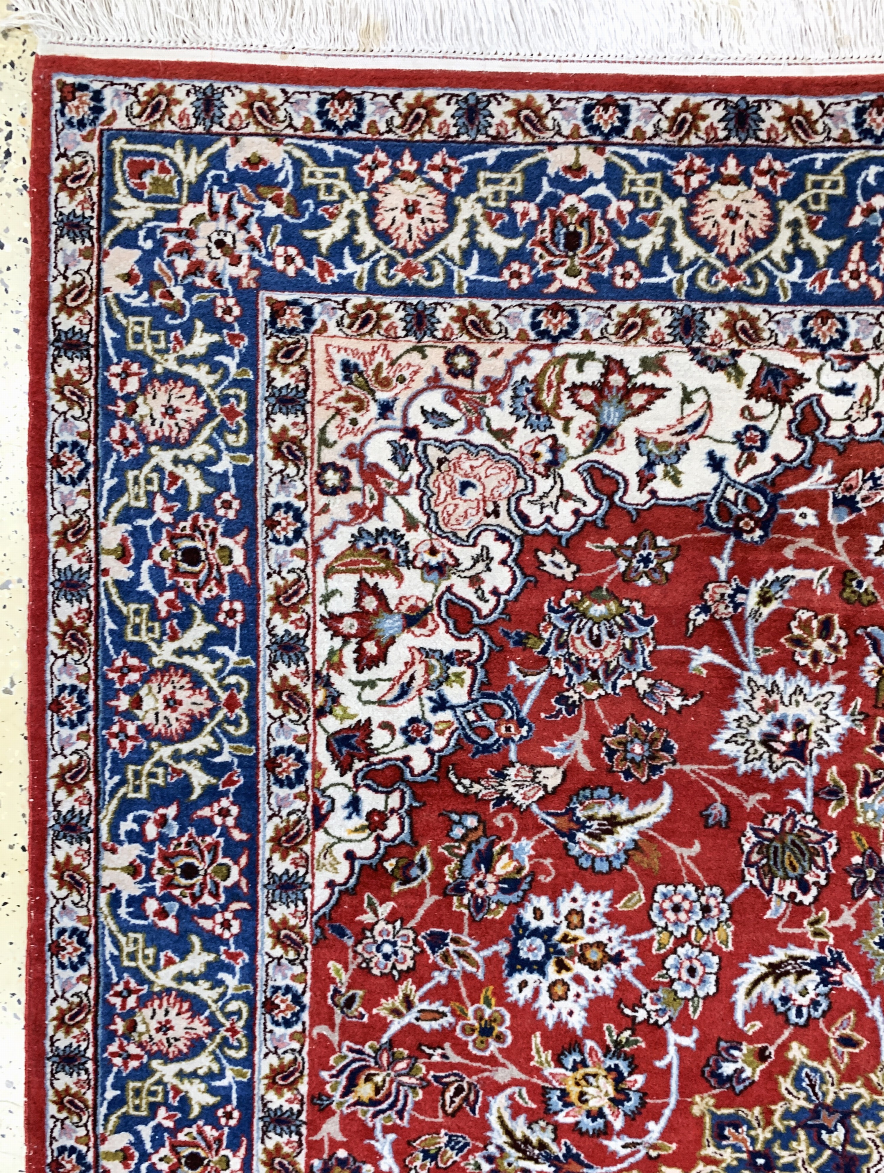 Detail d: Najafabad fein, Persien, Mitte 20.Jhd, Wolle auf Baumwolle, ca. 215 x 150 cm, EHZ: 2