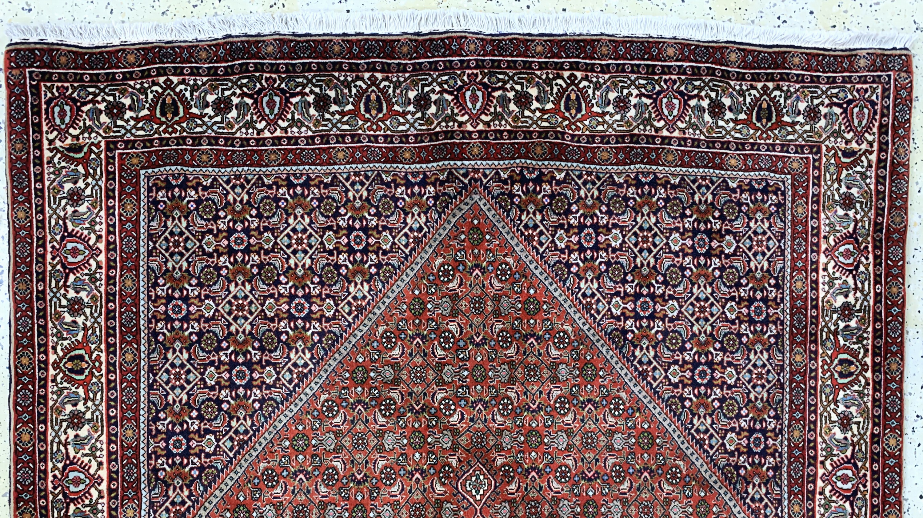 Detail d: Bidjar Kork fein, Persien, Ende 20.Jhd, Korkwolle auf Baumwolle, ca. 272 x 150 cm, EHZ: 1-2