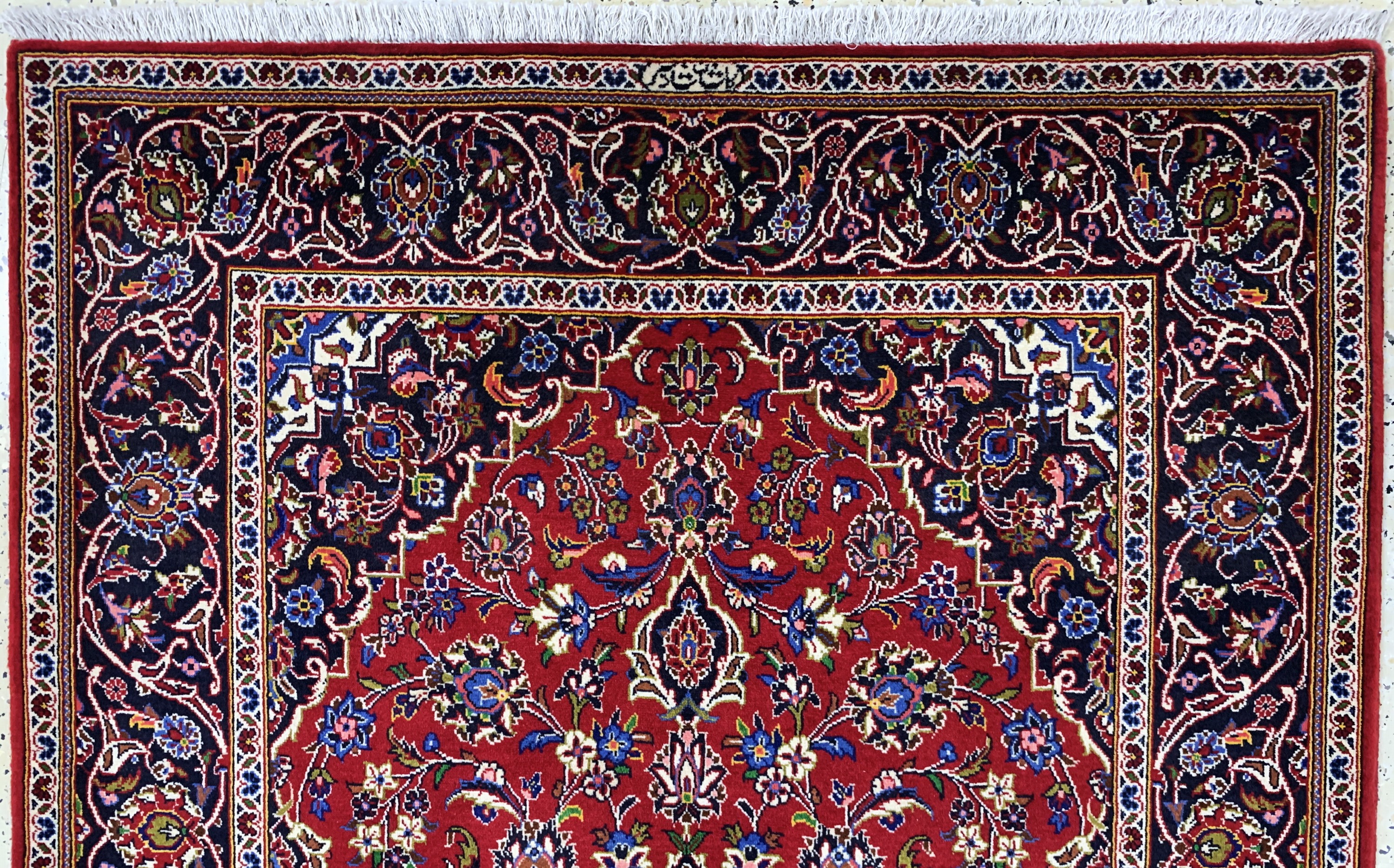 Detail a: Keschan"Shadsar"signiert, Persien, Ende 20.Jhd, Wolle auf Baumwolle, ca. 215 x 140 cm,EHZ:(nahezu neuwertig)
