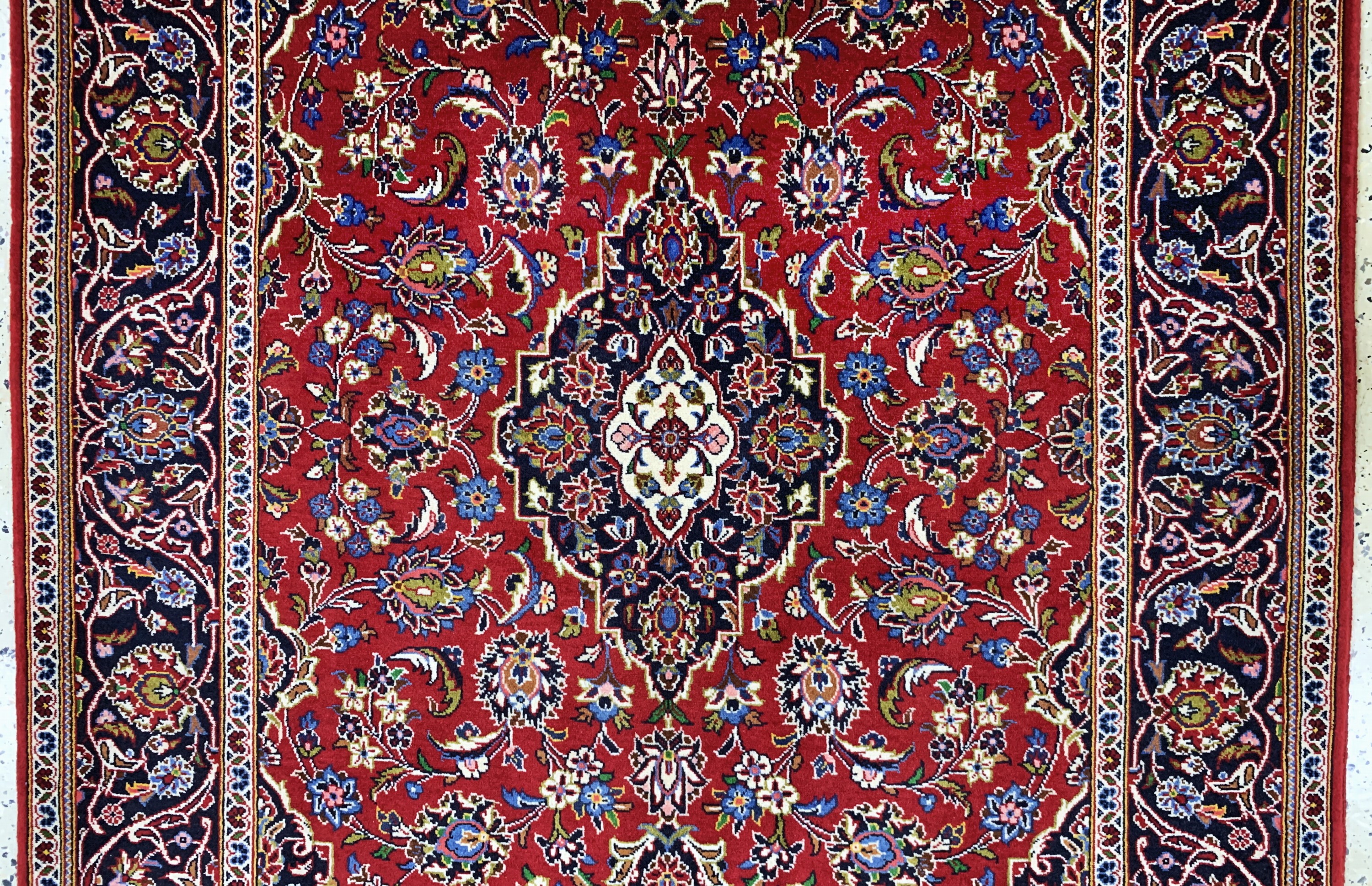 Detail b: Keschan"Shadsar"signiert, Persien, Ende 20.Jhd, Wolle auf Baumwolle, ca. 215 x 140 cm,EHZ:(nahezu neuwertig)