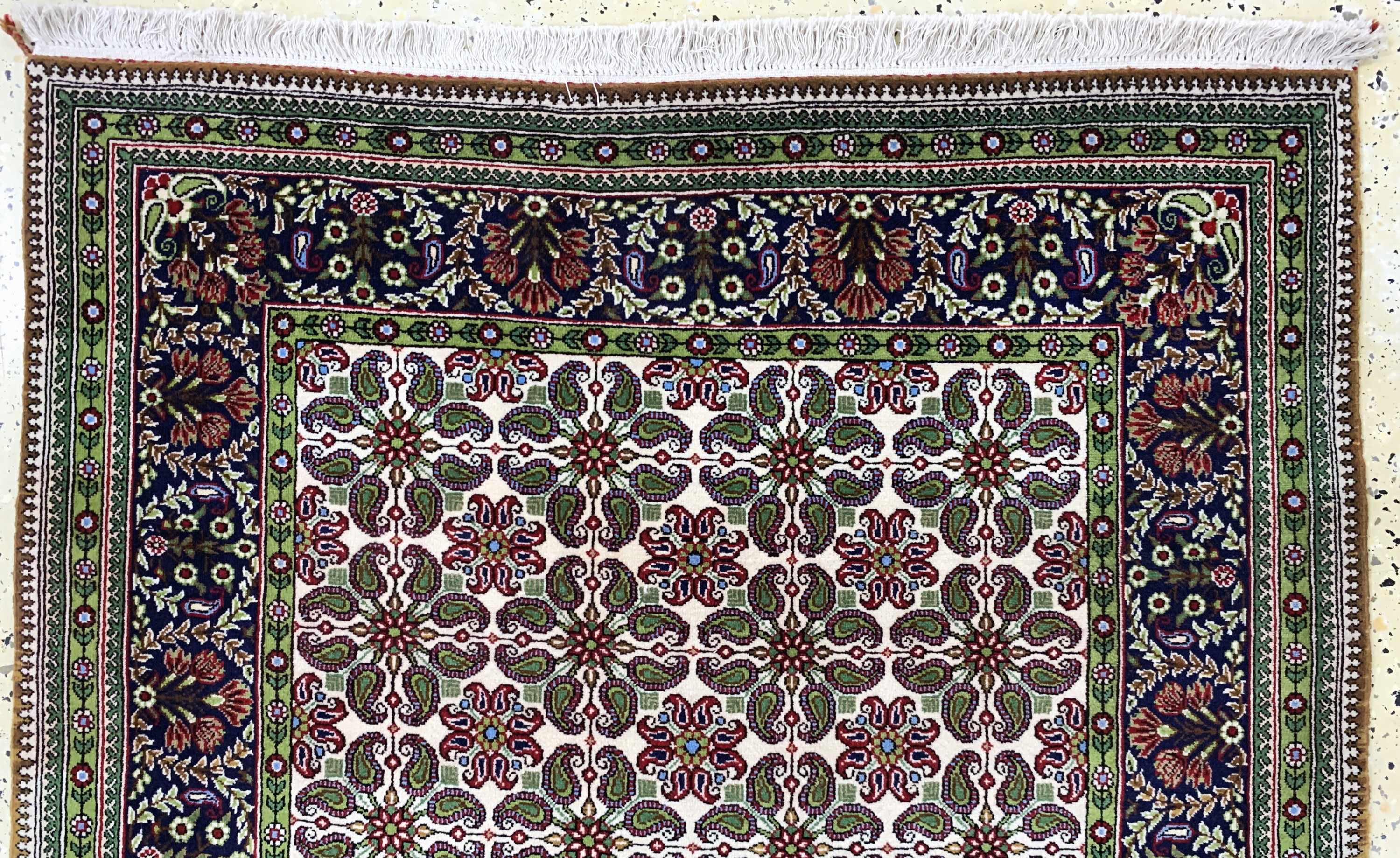 Detail a: Ghom Kork, Persien, Ende 20.Jhd, Korkwolle auf Baumwolle, ca. 168 x 110 cm, EHZ: 2