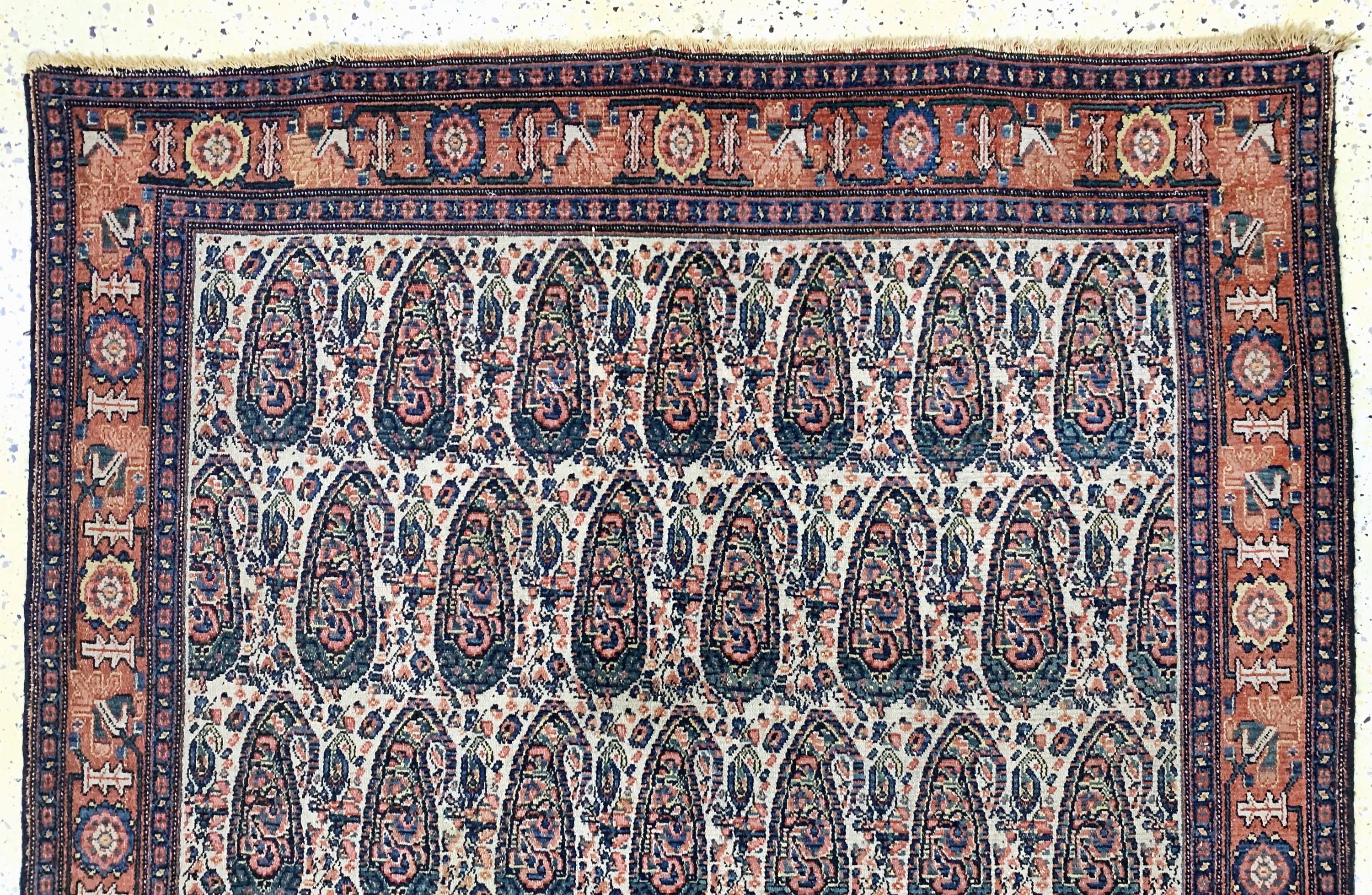 Detail d: Senneh antik, Persien, um 1900, Wolle auf Baumwolle, ca. 200 x 140 cm, EHZ: 3