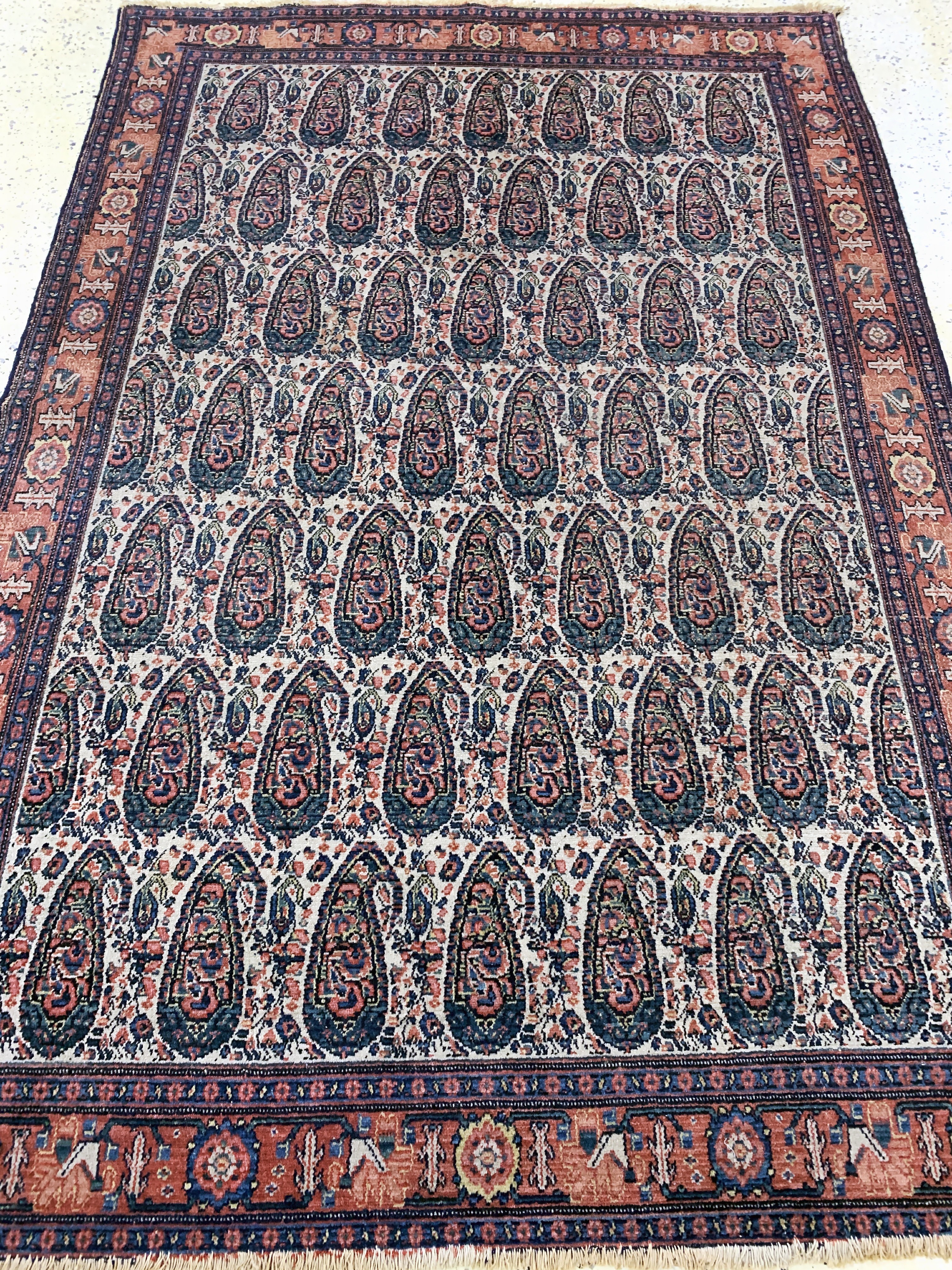 Detail e: Senneh antik, Persien, um 1900, Wolle auf Baumwolle, ca. 200 x 140 cm, EHZ: 3
