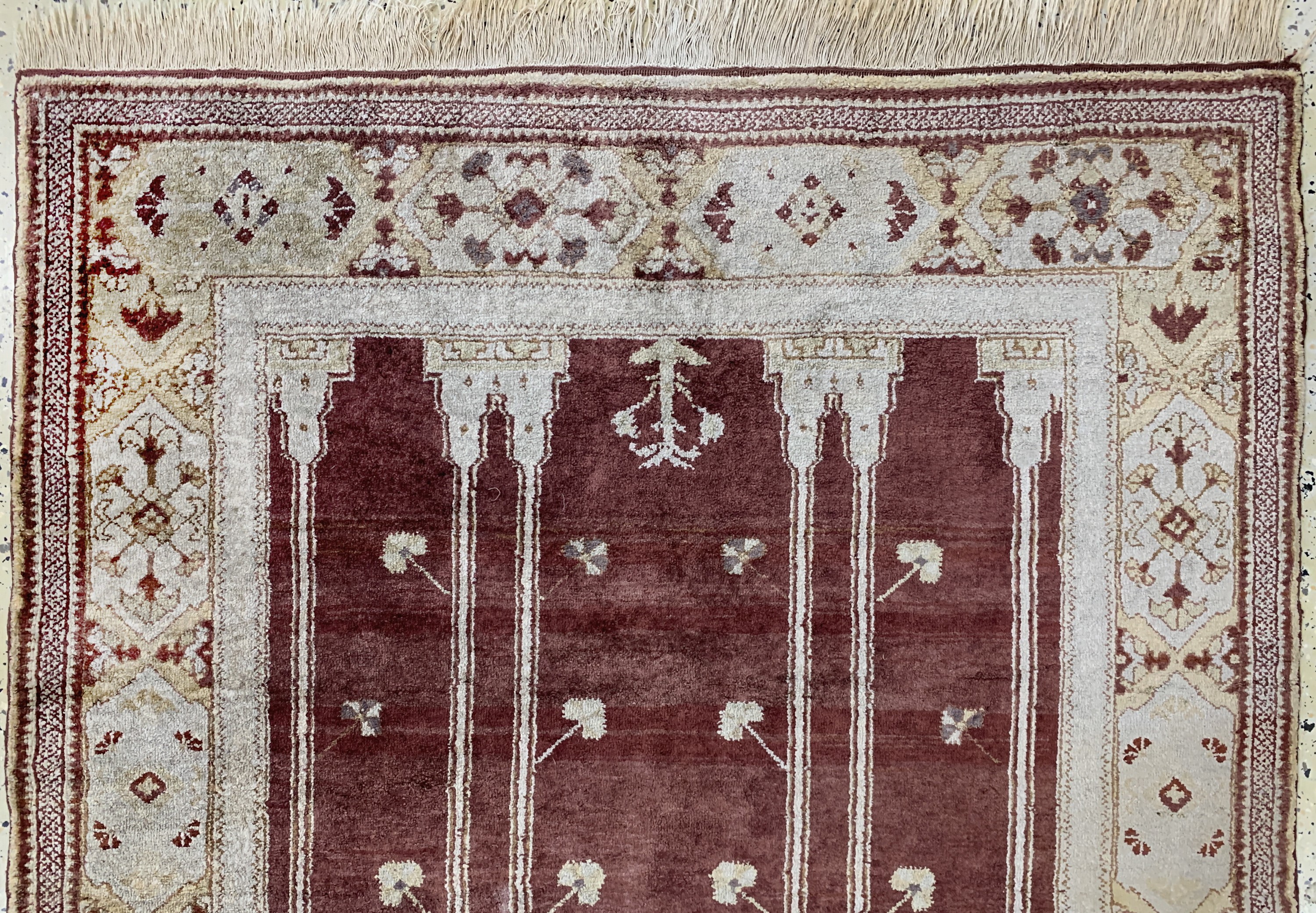 Detail a: Seiden Kayseri, Türkei, Mitte 20.Jhd, Seideauf Baumwolle, ca. 184 x 122 cm, EHZ: 2(Abrasch)