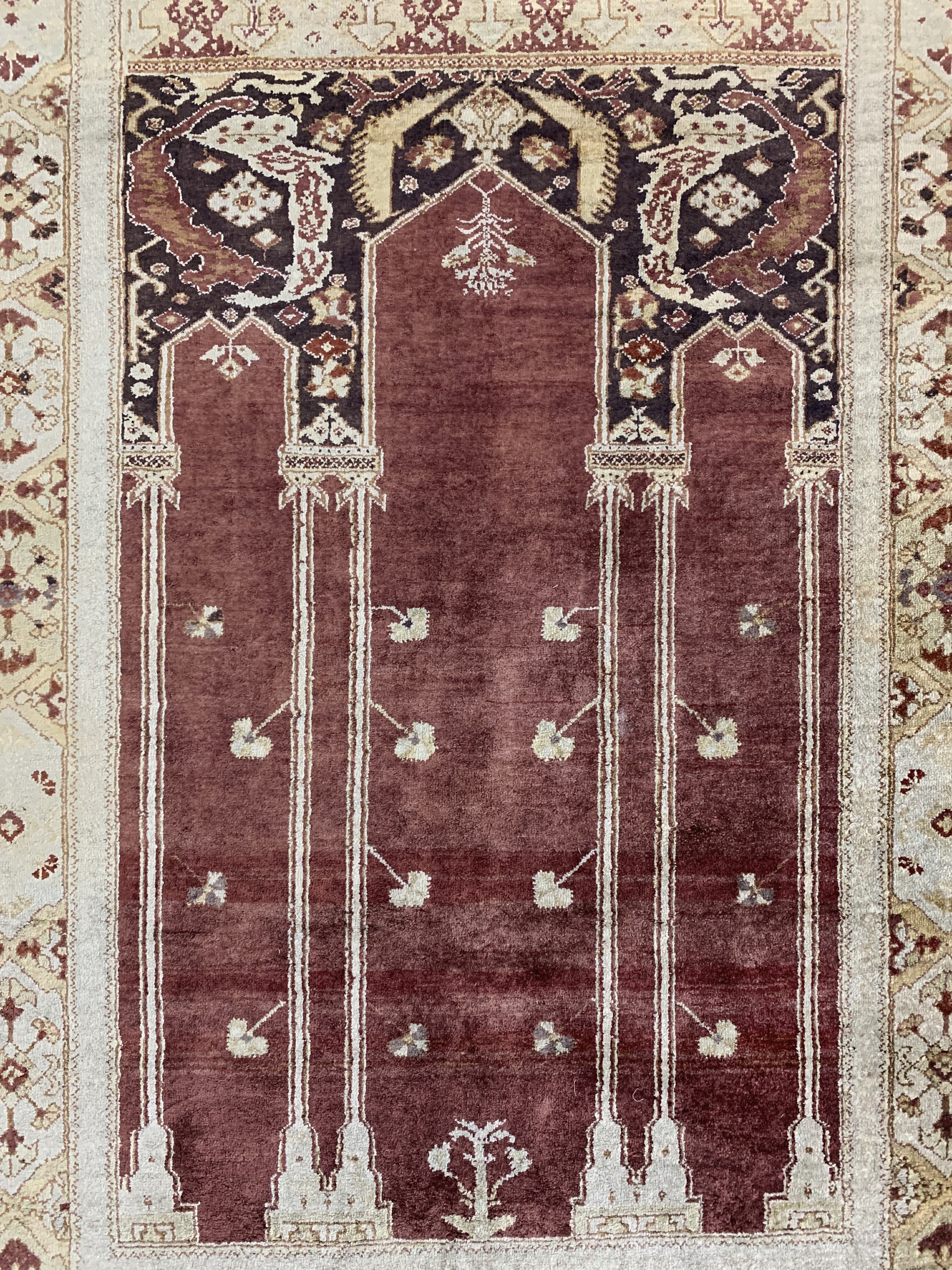 Detail c: Seiden Kayseri, Türkei, Mitte 20.Jhd, Seideauf Baumwolle, ca. 184 x 122 cm, EHZ: 2(Abrasch)