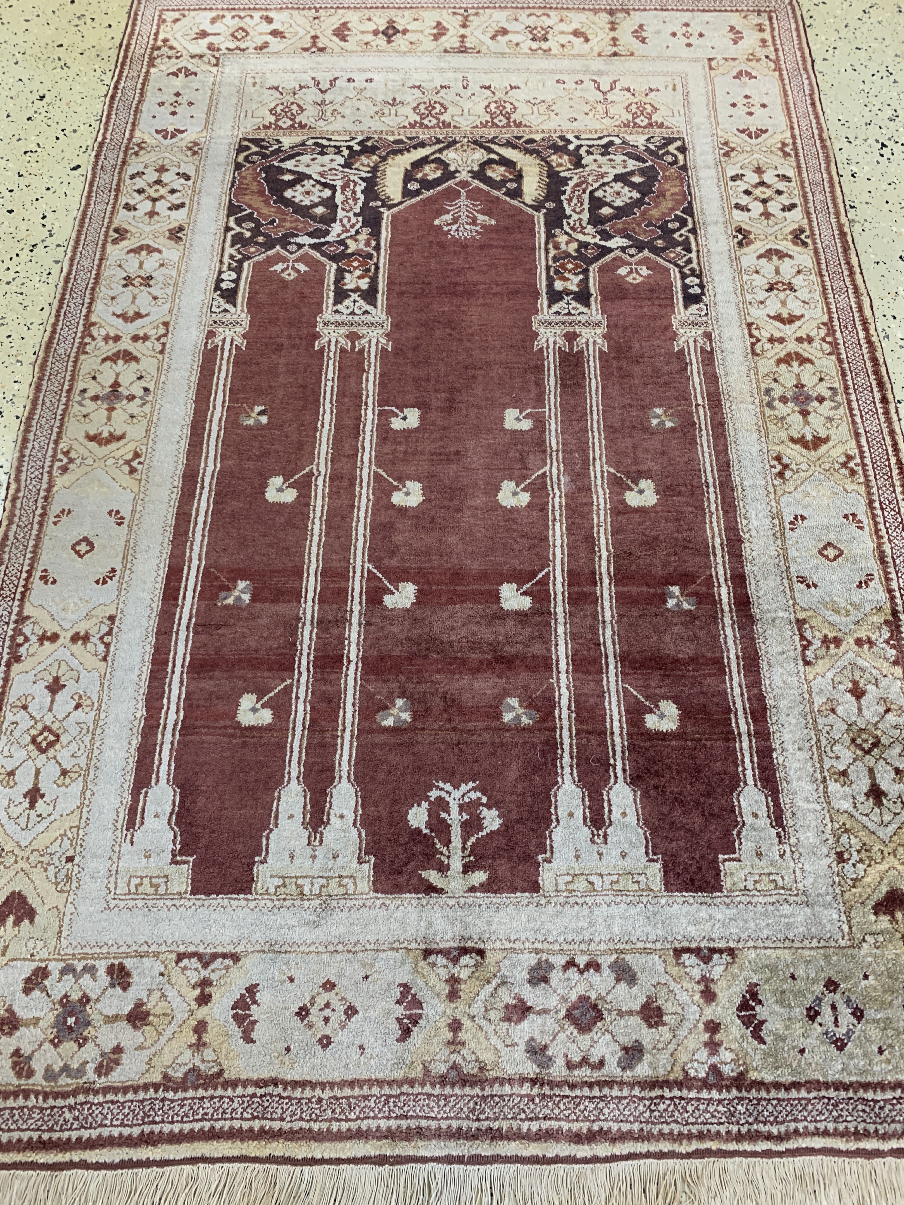 Detail d: Seiden Kayseri, Türkei, Mitte 20.Jhd, Seideauf Baumwolle, ca. 184 x 122 cm, EHZ: 2(Abrasch)