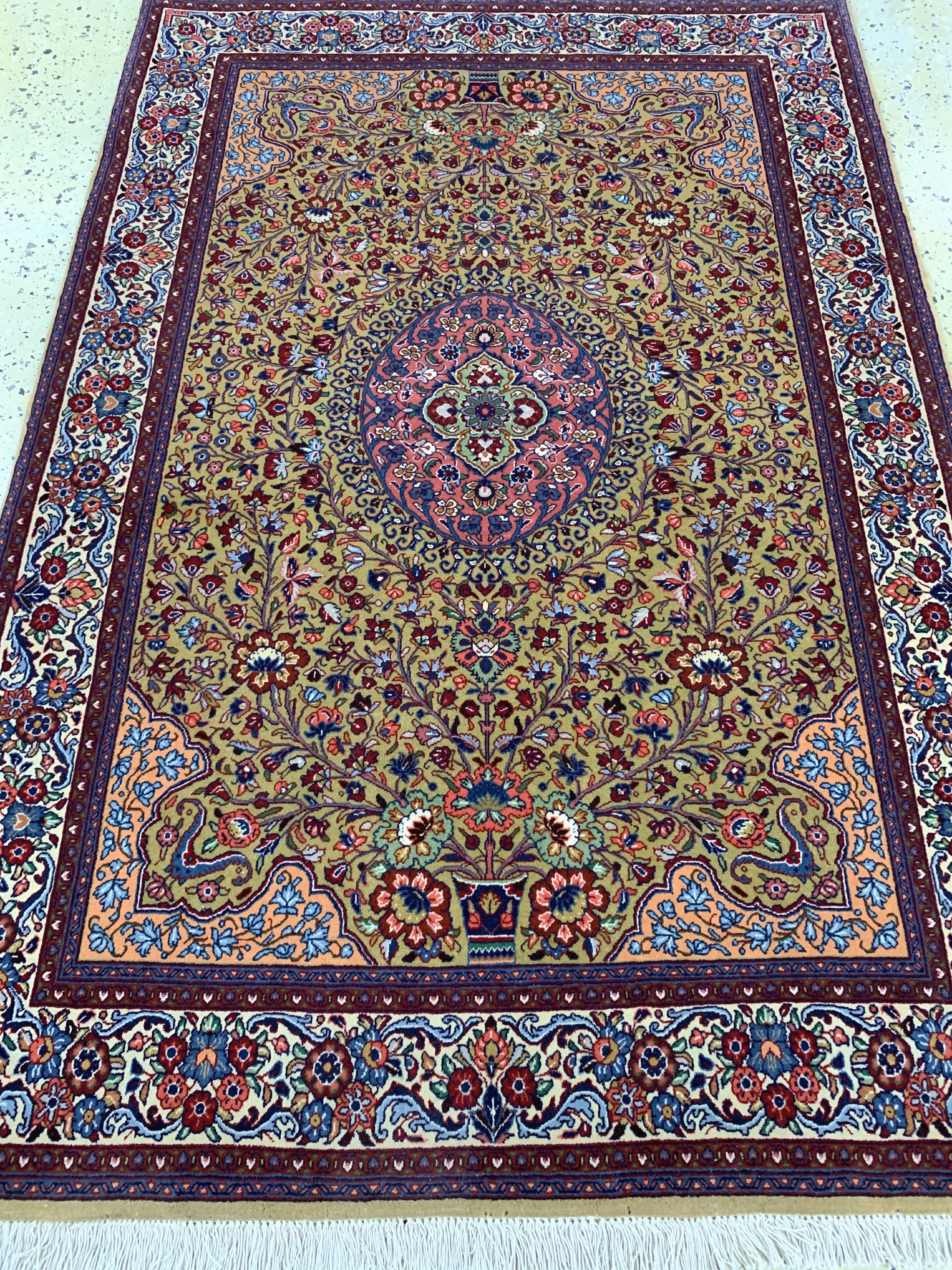 Detail d: Sarogh Ghiasabad fein, Persien, Mitte 20.Jhd, Korkwolle auf Baumwolle, ca. 160 x 110cm, ca. 500.000 Kn/qm, EHZ:(nahezu neuwertig)