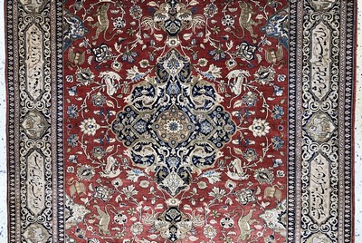 27118320d - Ghom Seide alt, Persien, Mitte 20.Jhd, reine Naturseide, ca. 210 x 136 cm, EHZ: 2 ...
