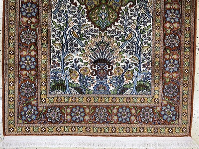 27118336f - 2 Lots Kaschmir, Indien, Ende 20.Jhd, Kunstseide, ca. 135 x 80 cm & ca. 120 x 80 cm, ...