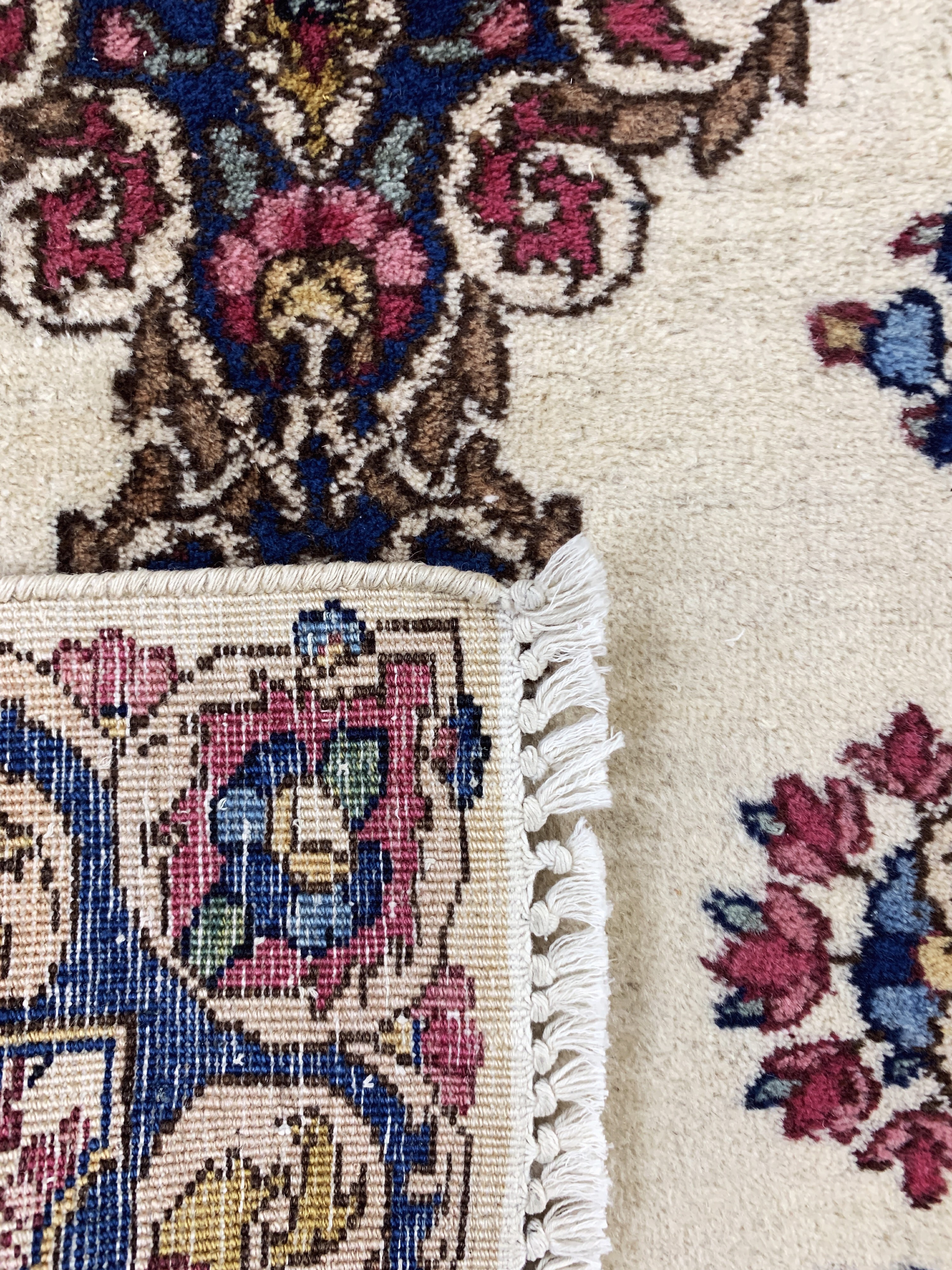 Detail d: Kerman Lawar, Persien, um 1900, Wolle auf Baumwolle, ca. 113 x 60 cm, gereinigt, EHZ: 2