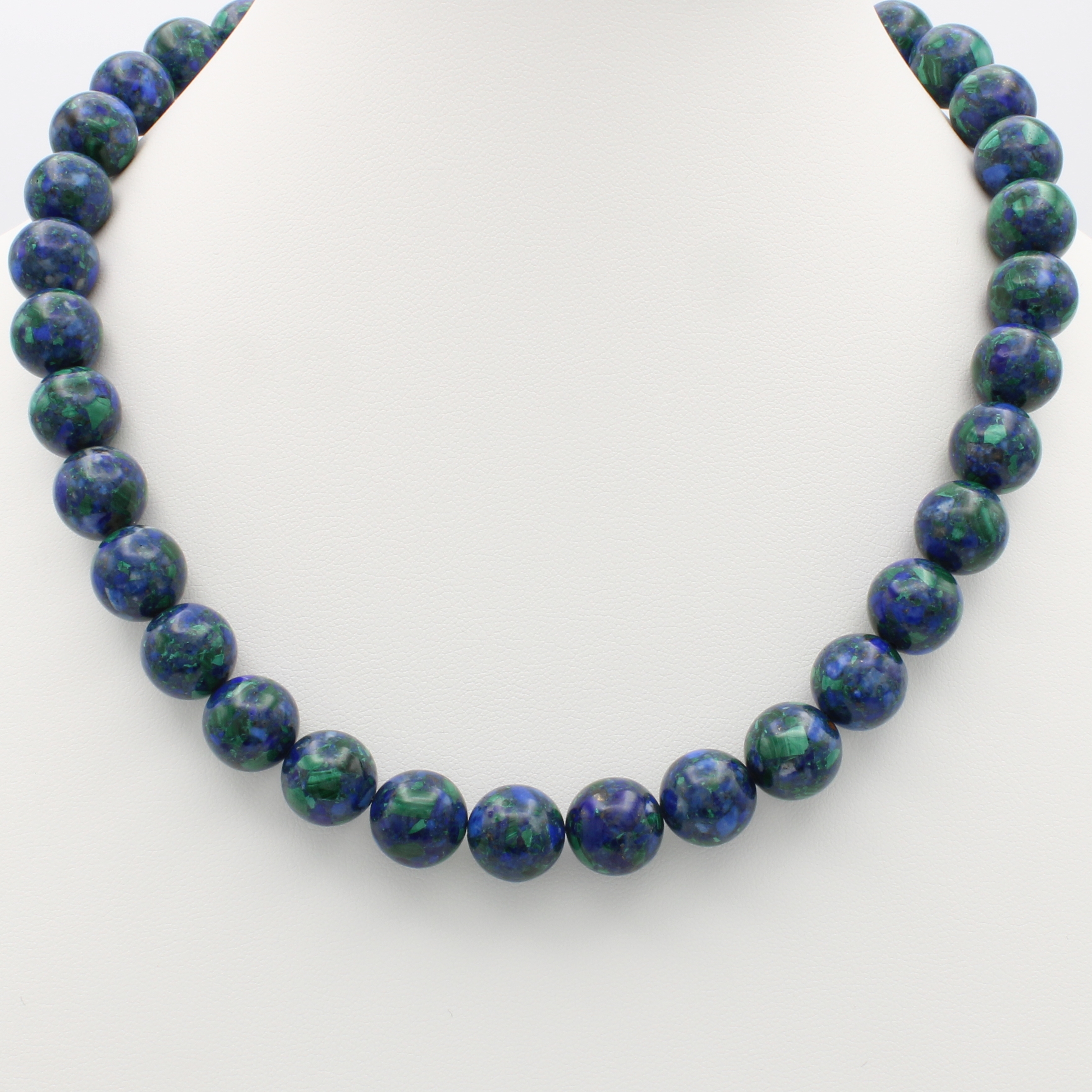 Image 27118484 - Kette mit Azuriten und Malachiten, Kara- binerschl., D. ca. 12 mm, L. ca. 40 cm ...