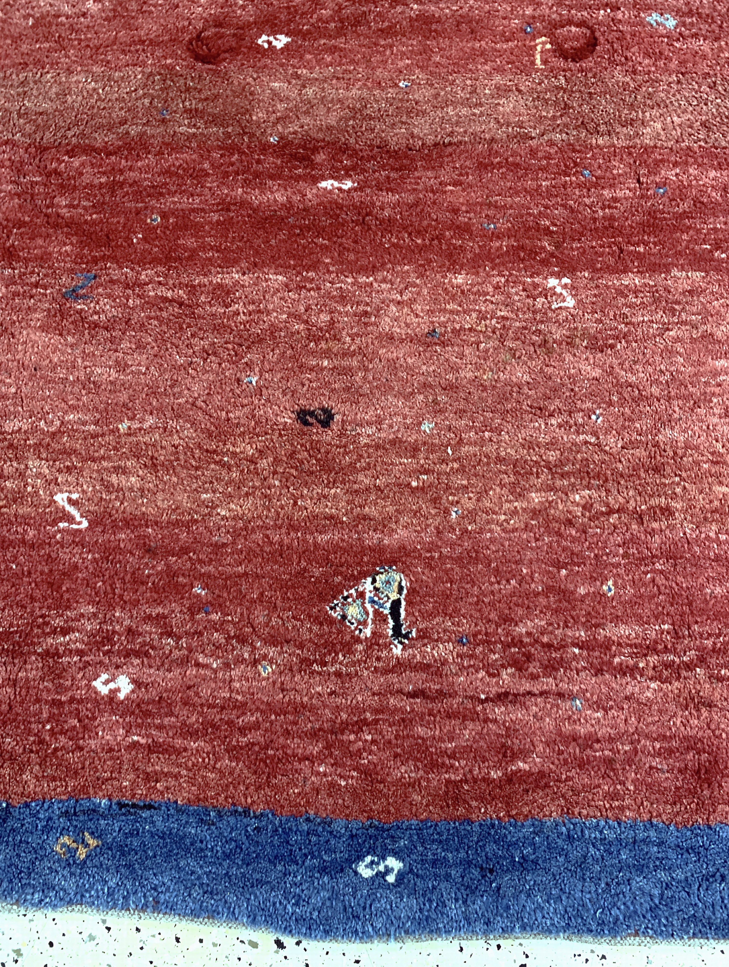 Detail g: Gabbeh, Persien, Ende 20.Jhd, Wolle auf Wolle, ca. 320 x 260 cm, EHZ: 2, (kleine Restaurierung)