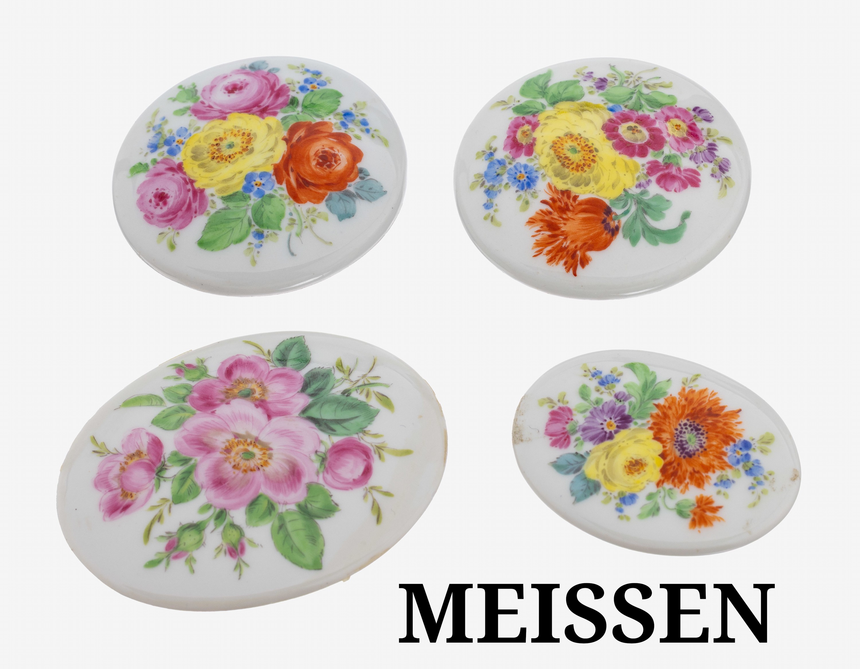 Image 27118578 - Konvolut 4 MEISSEN-Porzellanplatten, 2 x rund, 1924-1934, sogn. Pfeiffer-Zeit, D. ca. ...