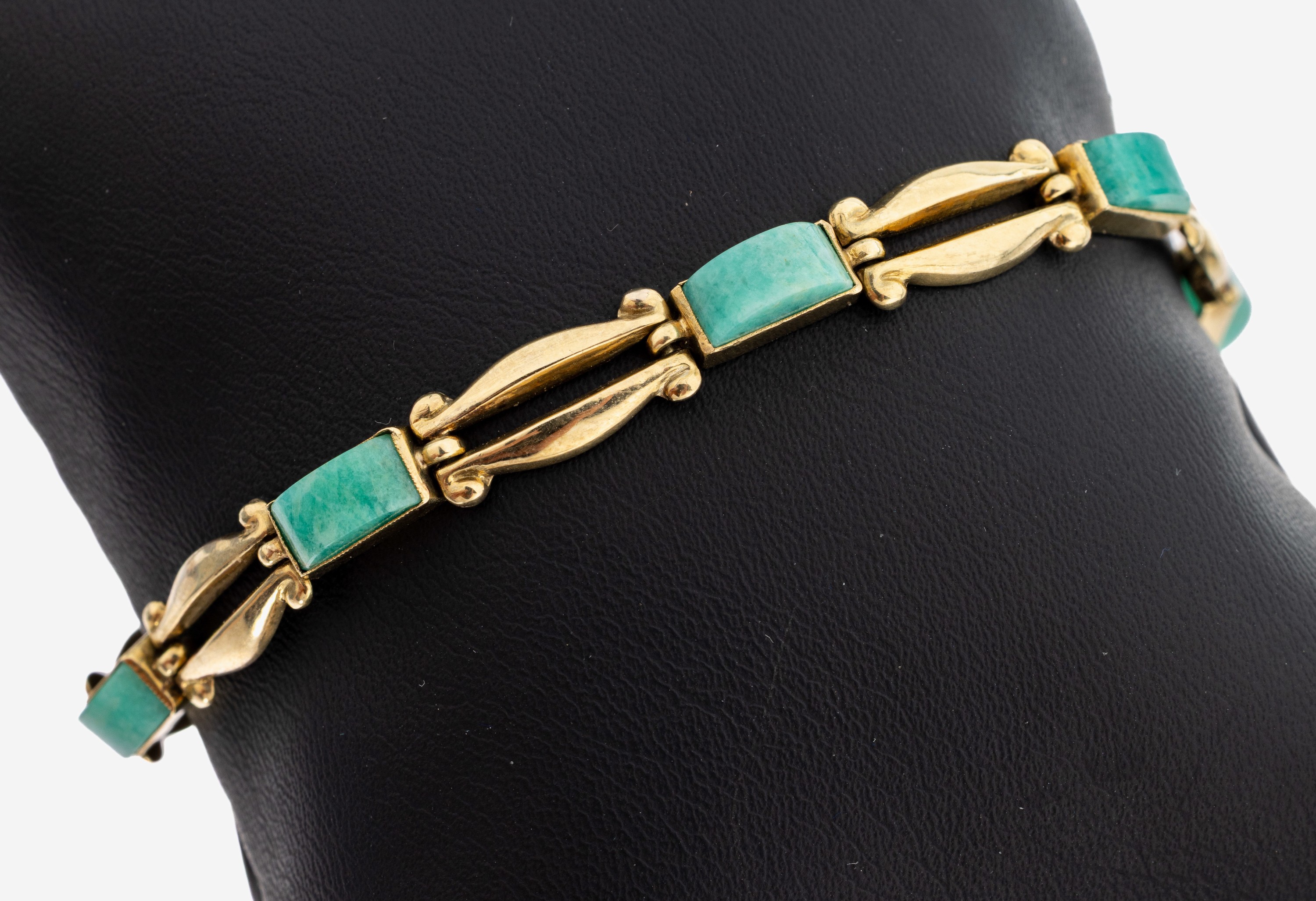 Image 27118590 - 14 kt Gold Farbstein-Armband, Österreich, Wien, 1920er-30er Jahre, GG 585/000, ...