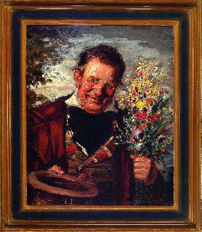 27118551k - Rudolf Wolf, 1877 Leipzig-1940 München, Der Gratulant, Porträt eines Mannes mit ...