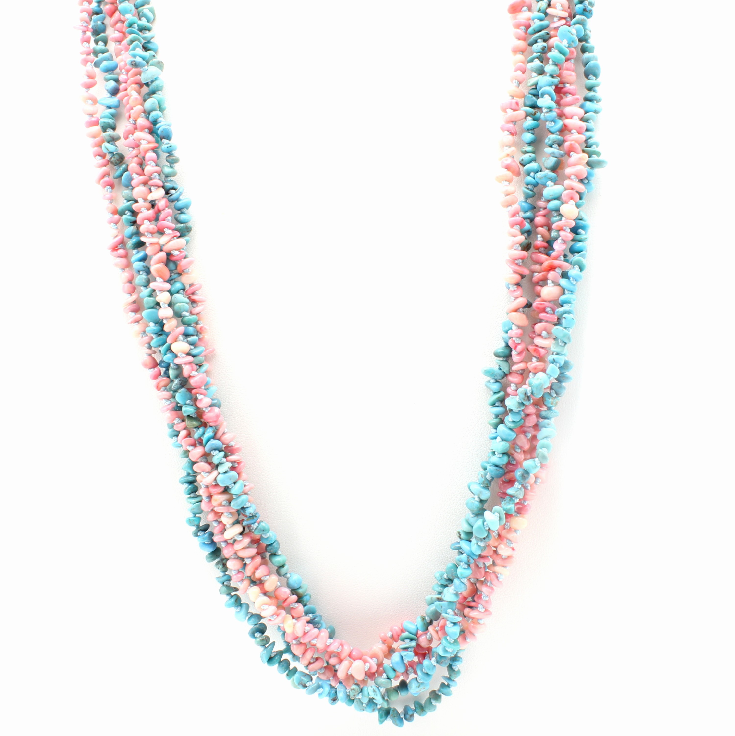 Image 27118607 - Ausgefallene Kette mit Türkisen und Korallen, L. ca. 80 cm