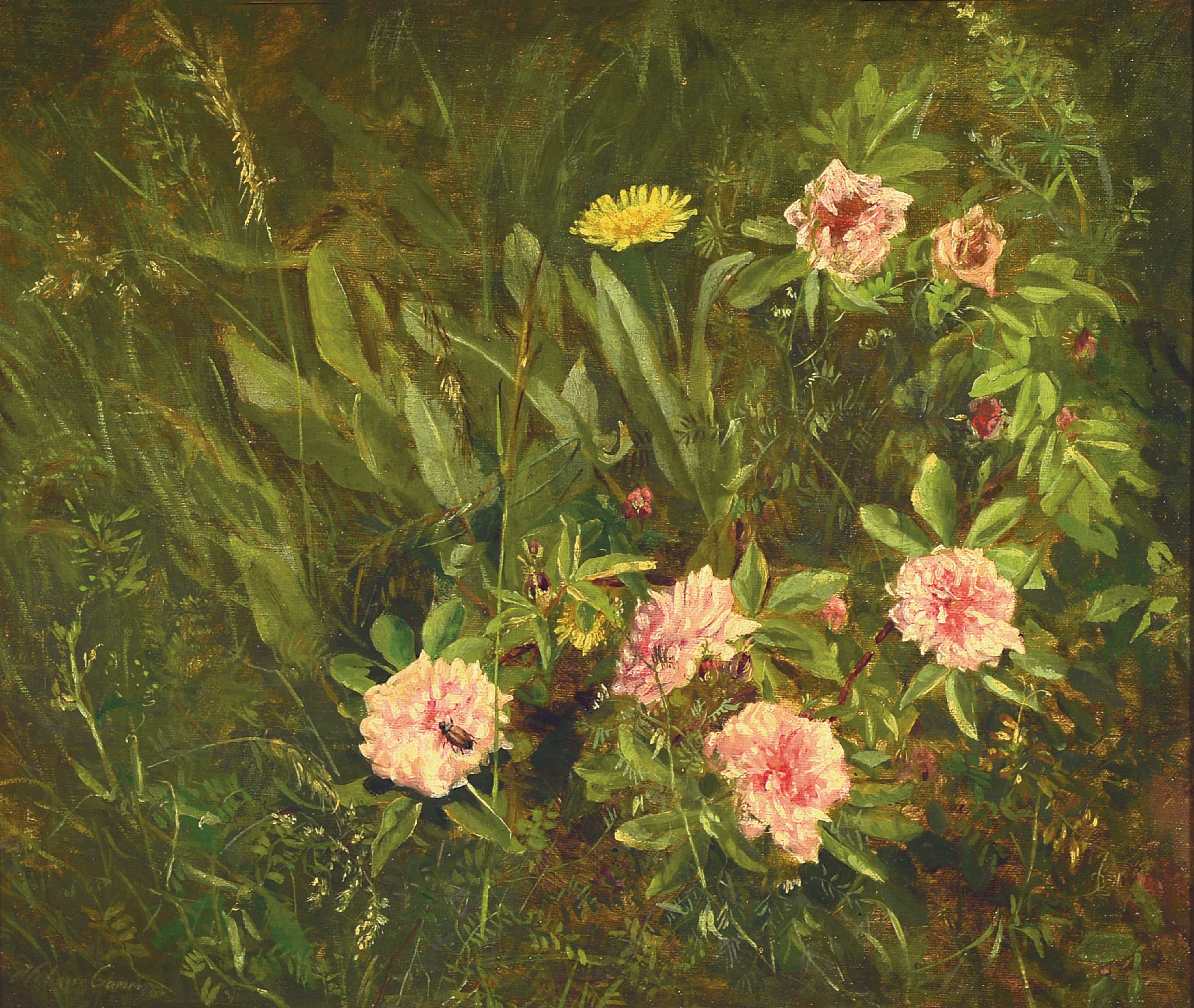 Image 27118617 - Helene Cramer, 1844-1916 Hamburg, Wiesenblumen, Öl/Lwd/Holz, links unten sign., ca. ...