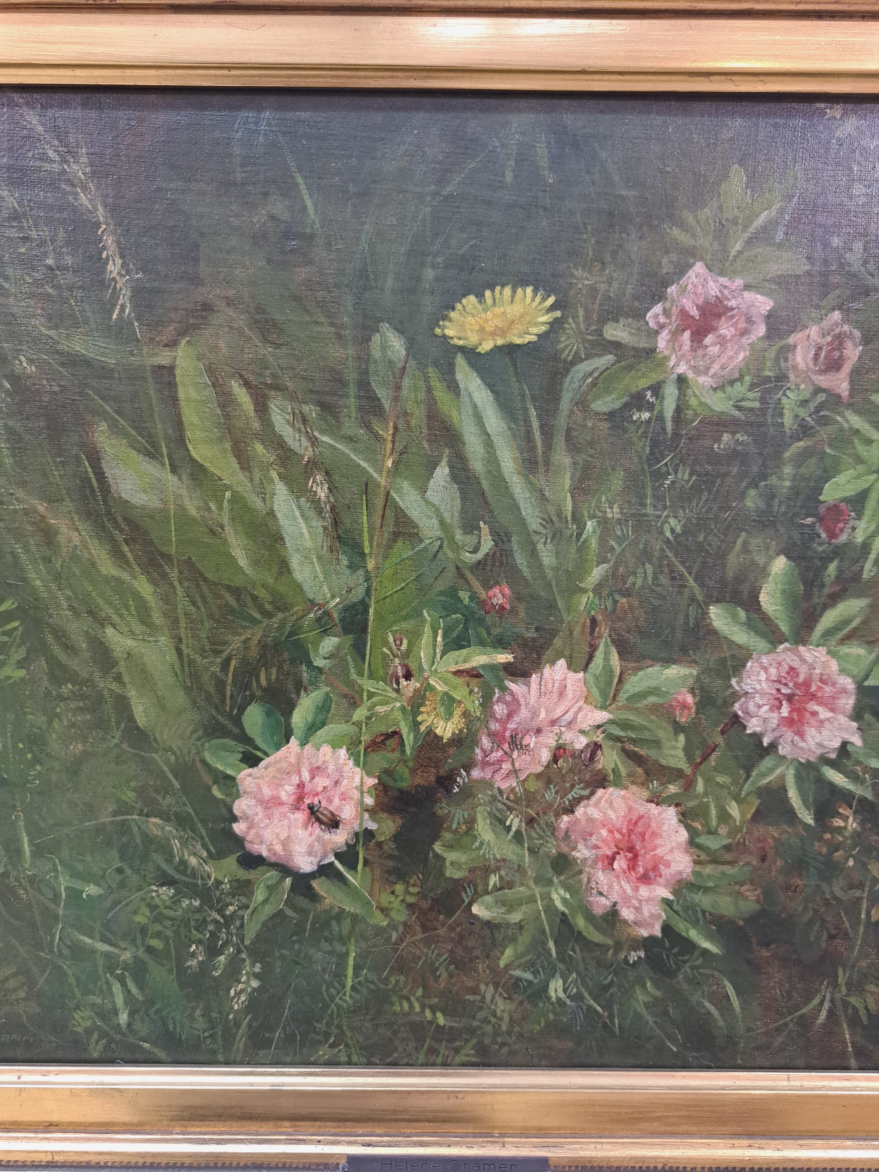 Detail c: Helene Cramer, 1844-1916 Hamburg, Wiesenblumen, Öl/Lwd/Holz, links unten sign., ca. 33x40cm, R. ca. 50x57cm
