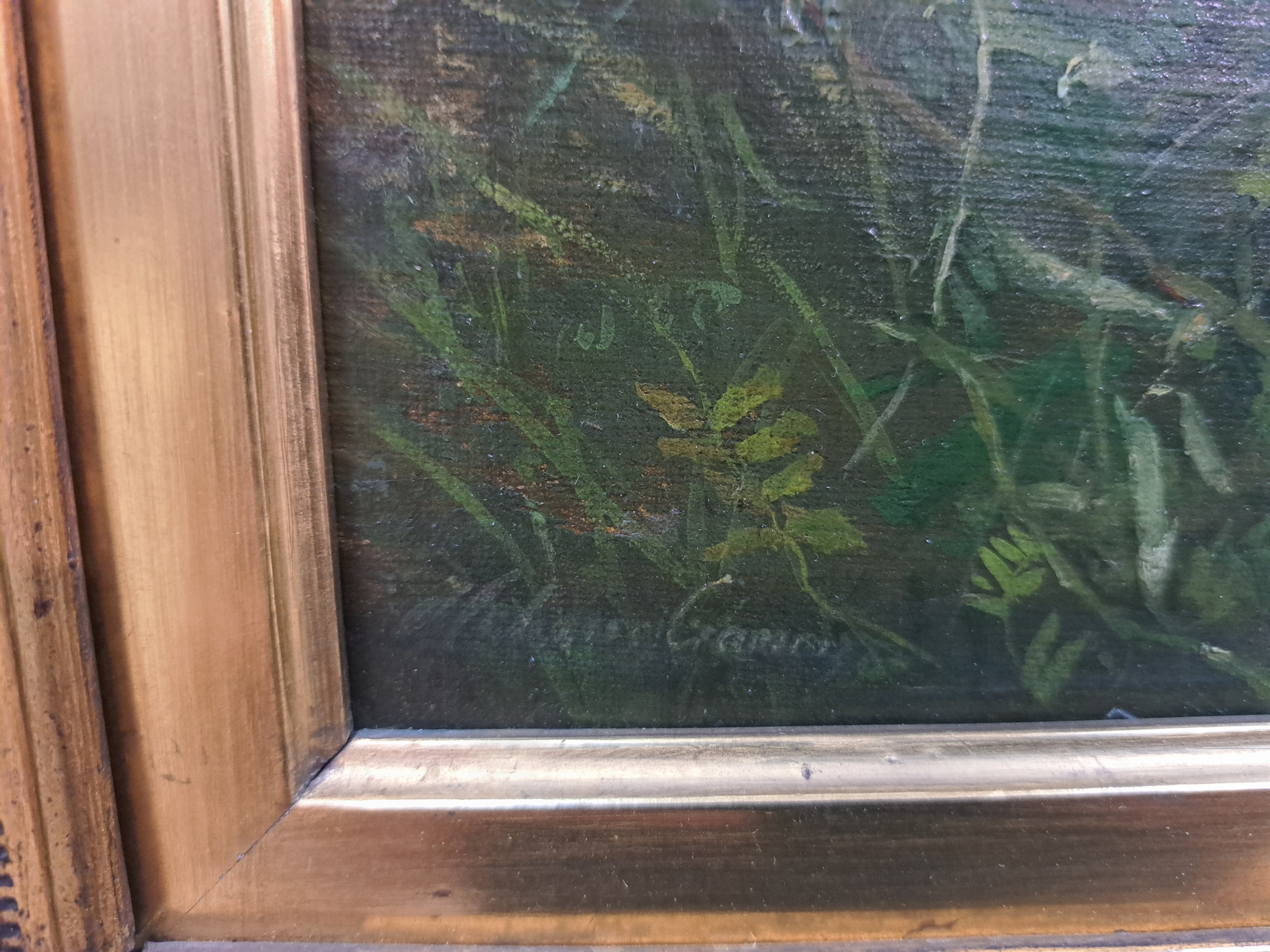 Detail e: Helene Cramer, 1844-1916 Hamburg, Wiesenblumen, Öl/Lwd/Holz, links unten sign., ca. 33x40cm, R. ca. 50x57cm