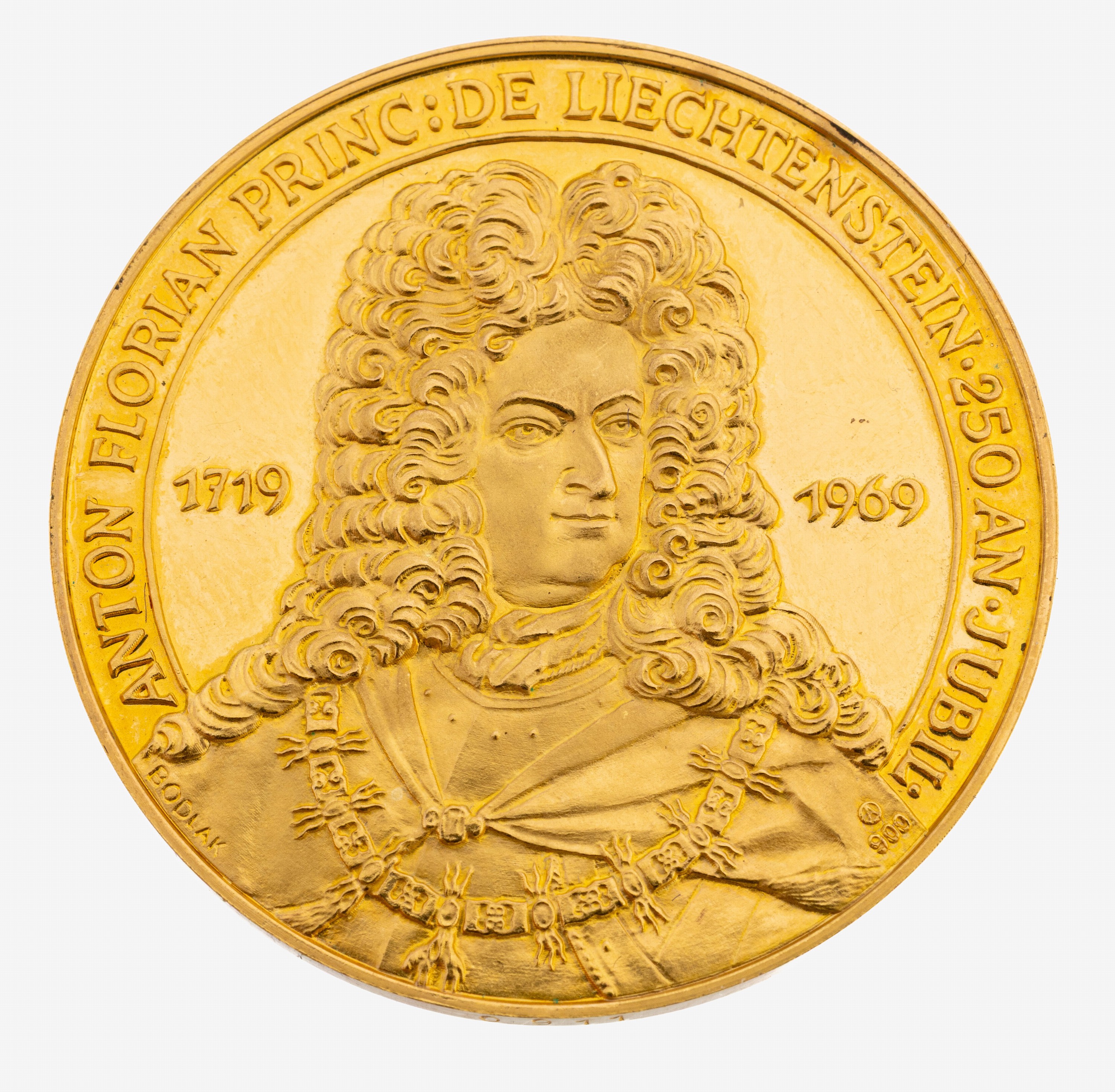 Image 27118620 - Goldmedaille, GG 900/000, Gedenkprägung ausLichtenstein zum 250-jährigen Jubiläum ...