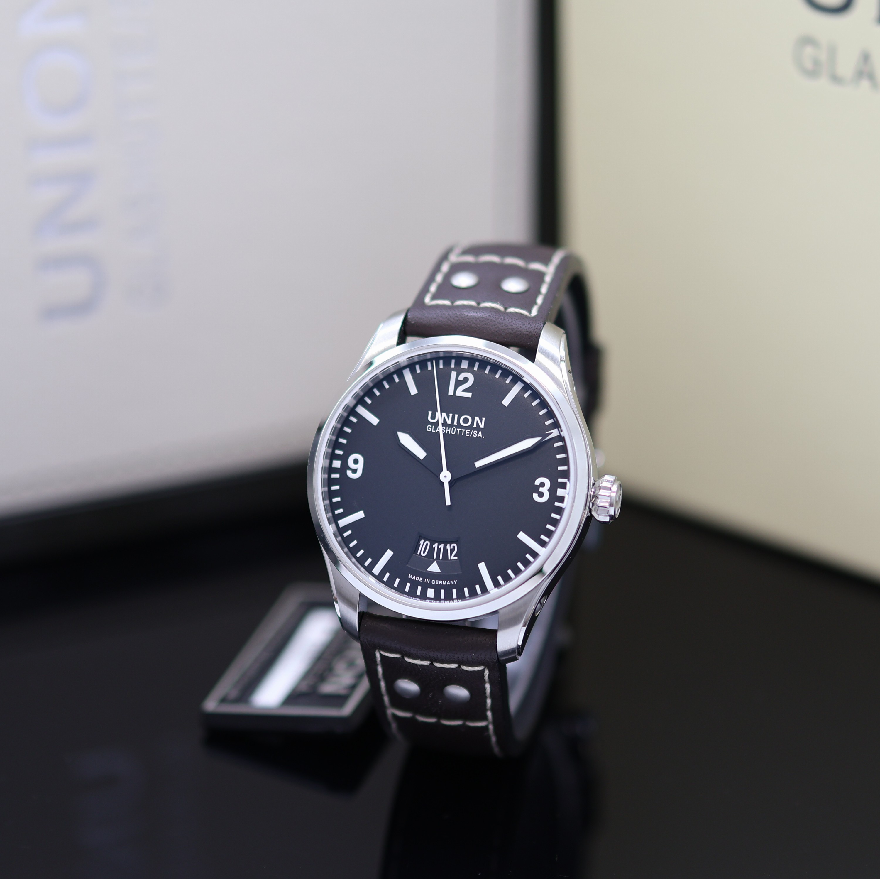 Image 27118682 - UNION GLASHÜTTE Belisar Pilot ungetragene Armbanduhr Referenz D002.607.16.057.00, ...